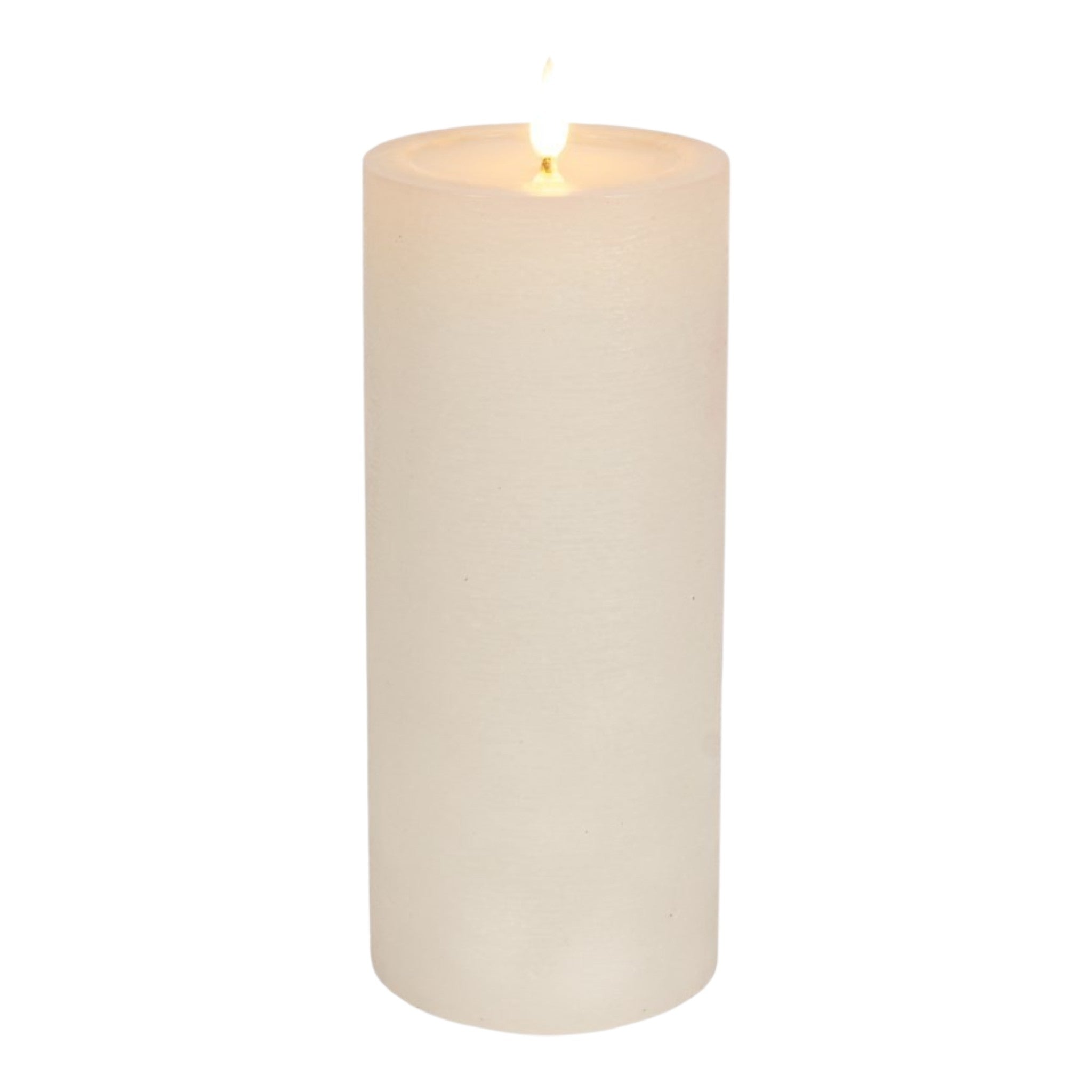 White Wax Pillar Candle with LED Wick 4"x9"