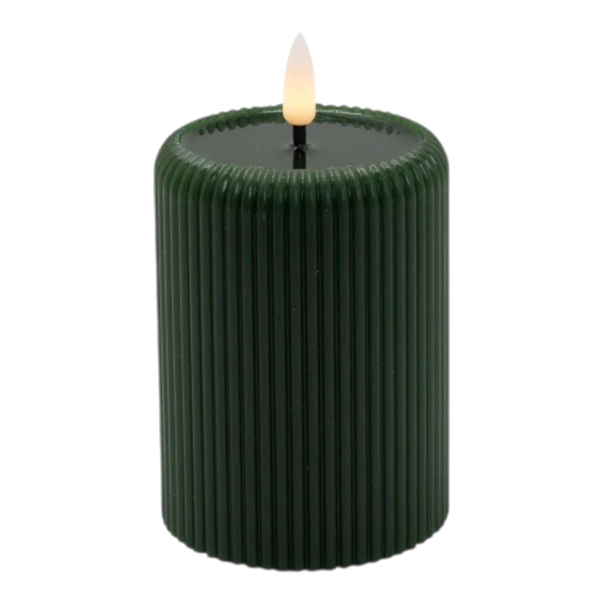 Candle Dark Green Led Flickering Top Melting