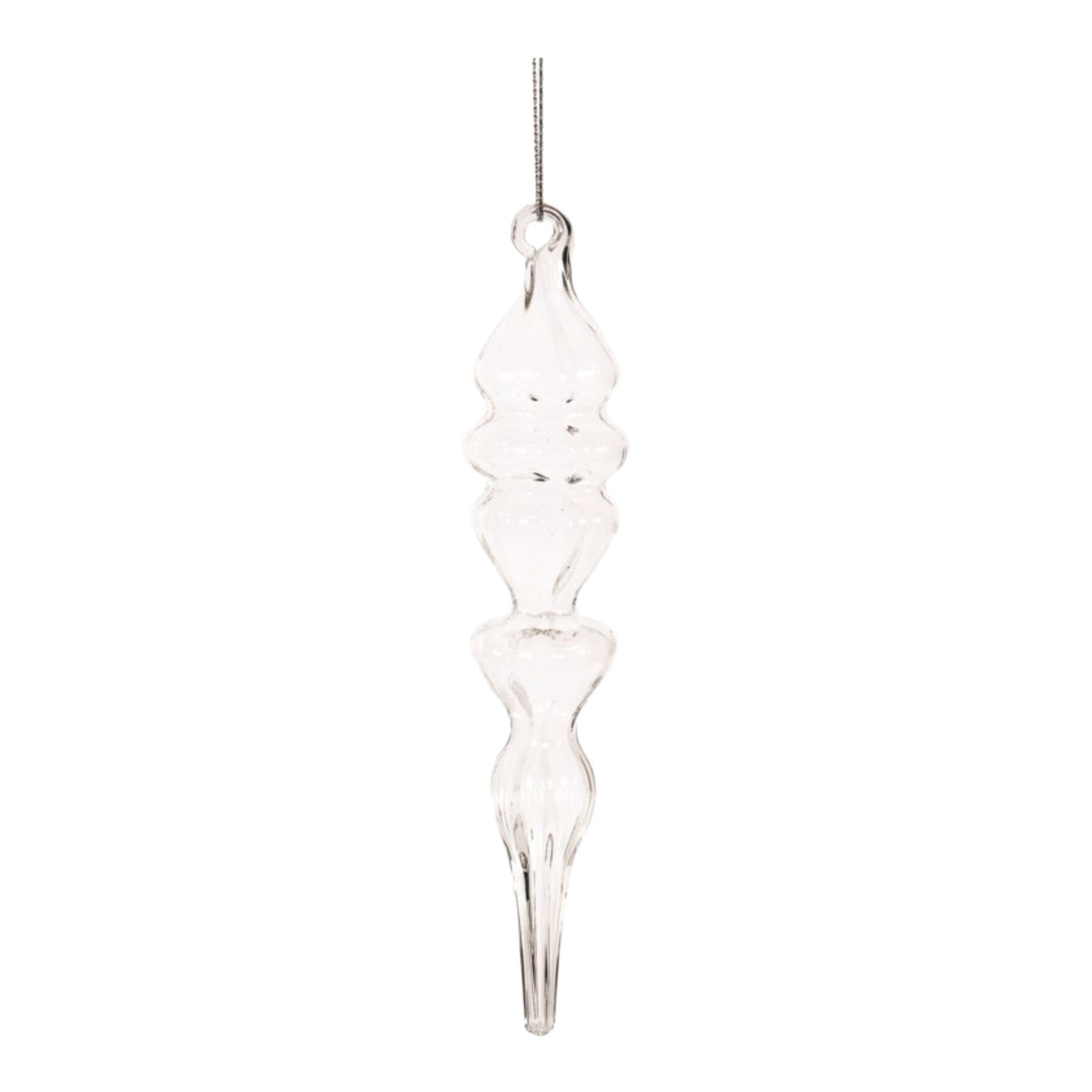 Ornament Glass Clear Icicle