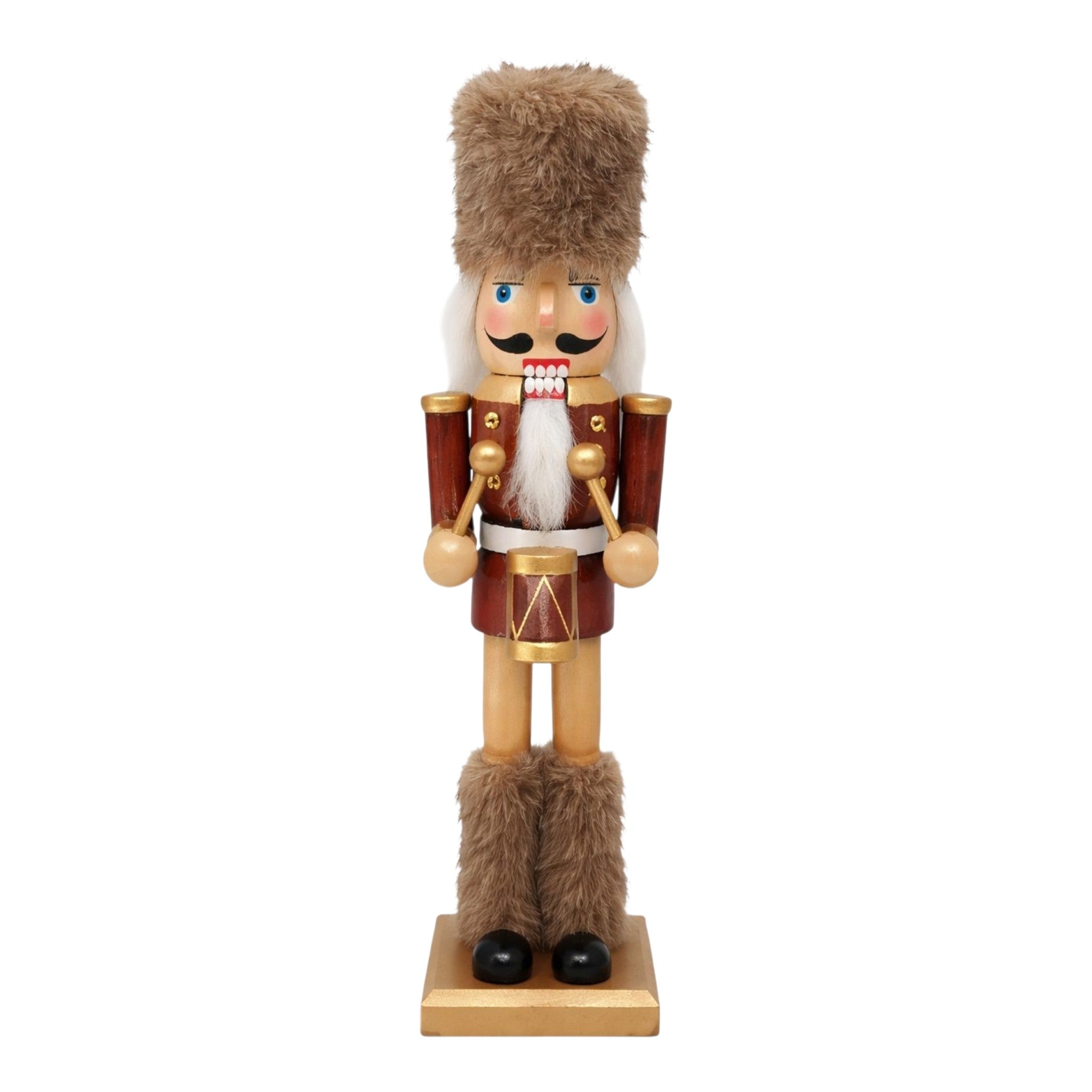Nutcracker Wooden Brown and Gold w/Drum