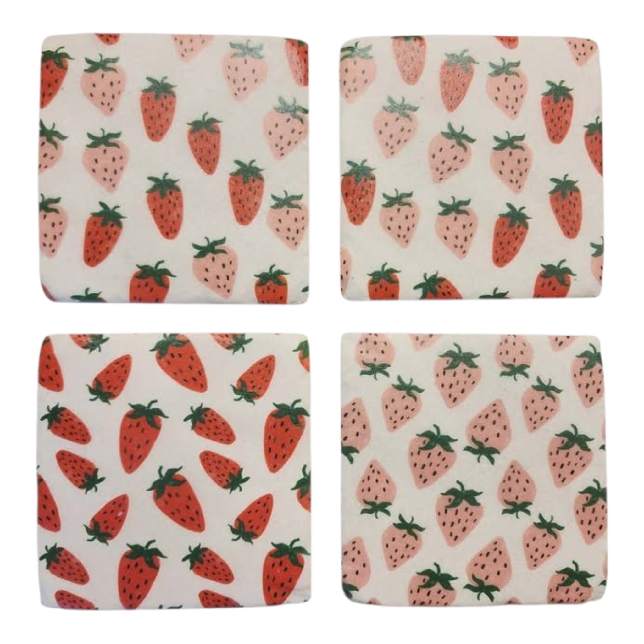 4 Piece Strawberry Coasters