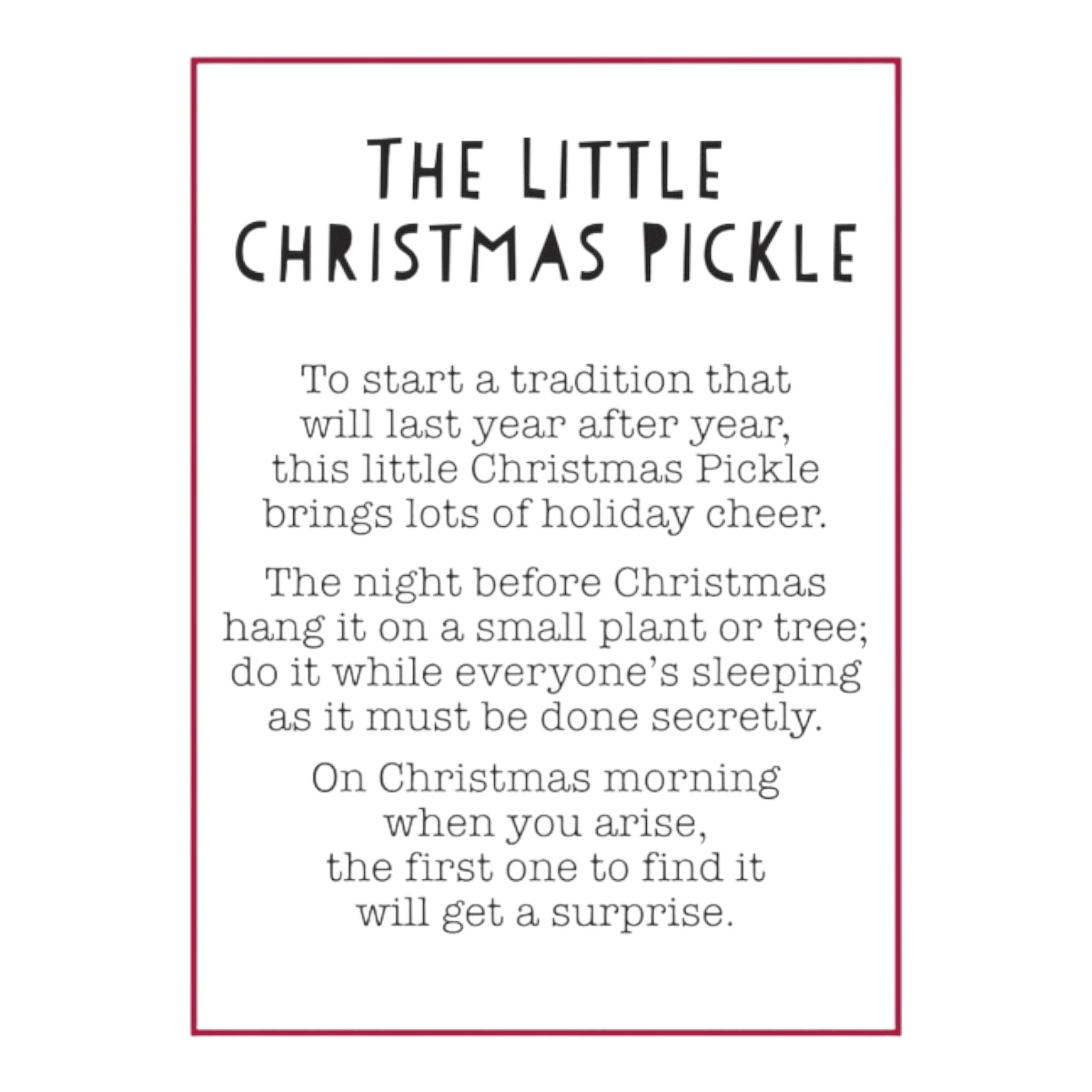 Ornament Christmas Pickle 3/8" W. x 13/8" L.