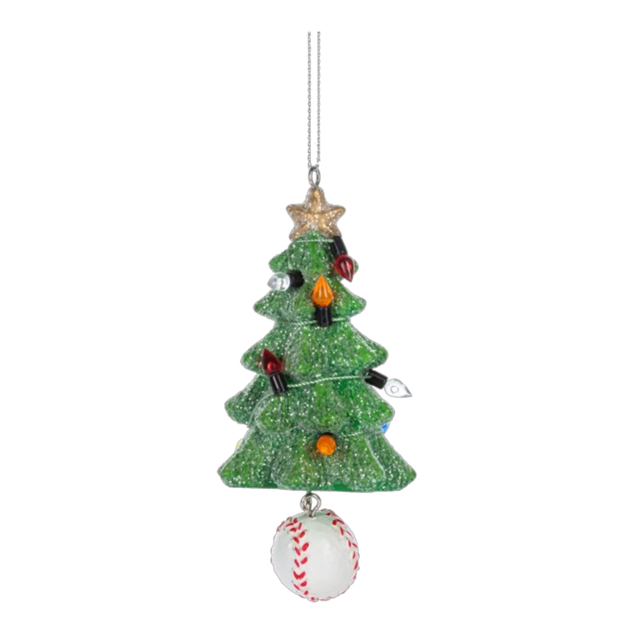 Ornament Christmas Tree Baseball 2" W. x 4 1/2" H.