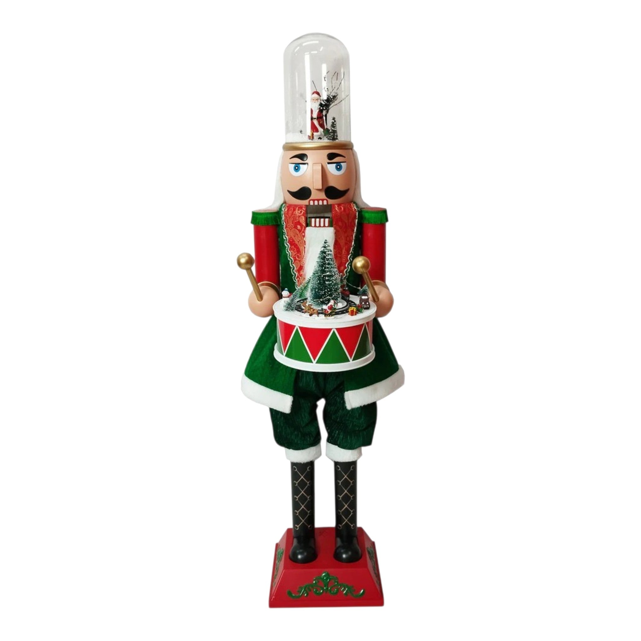 Nutcracker Standing Green/Red Snow Globe 45"
