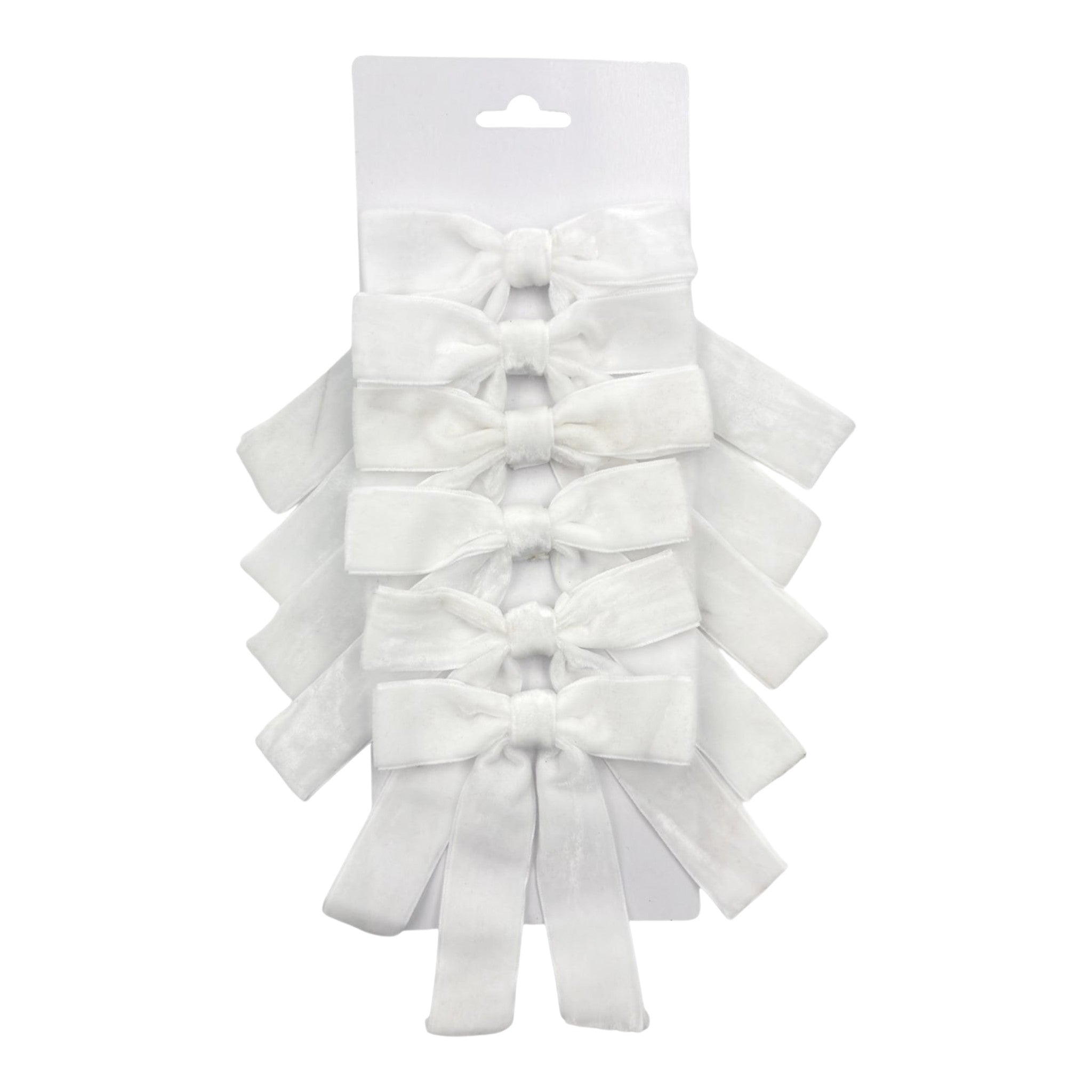 Bow Velvet White 5"x6.5" - 6 Pack
