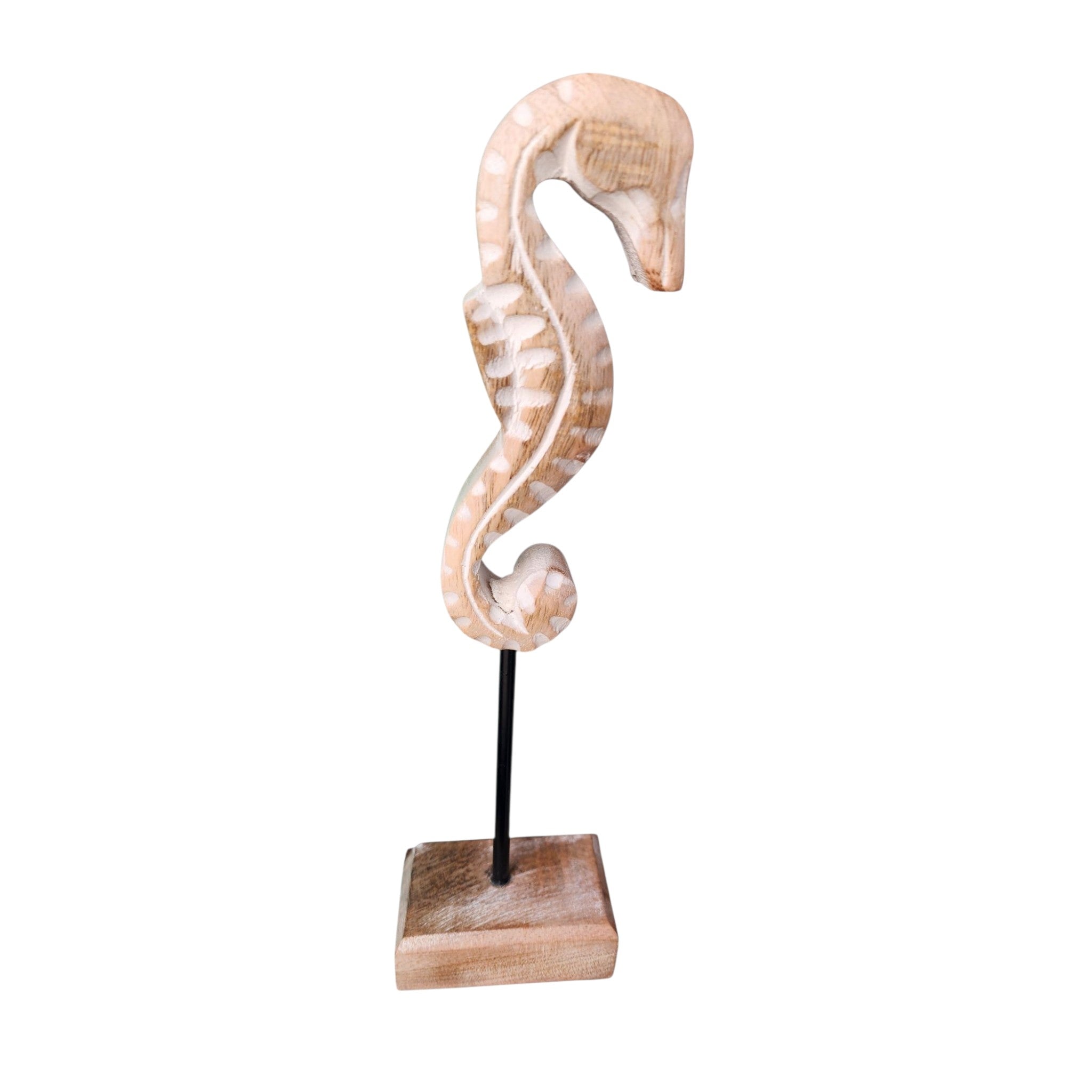 Wooden Seahorse On Stand