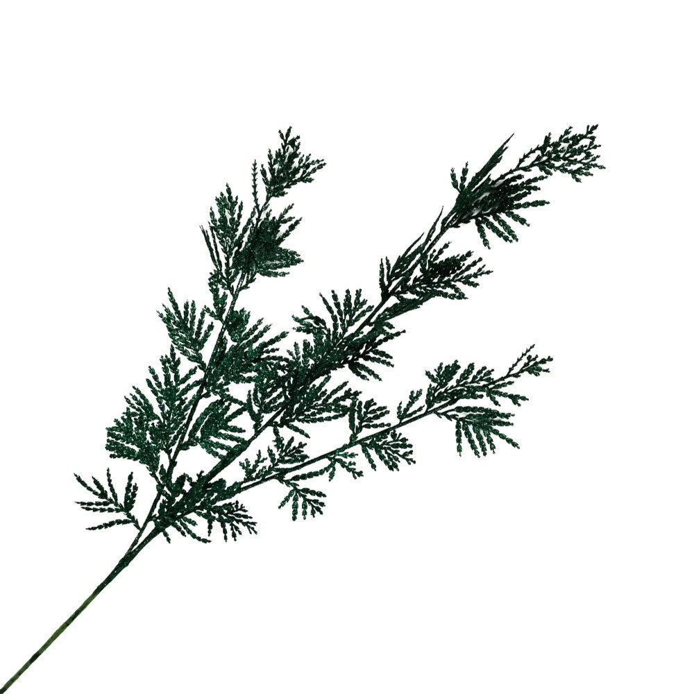 Spray Needle Pine Dark Green w/Glitter 31"