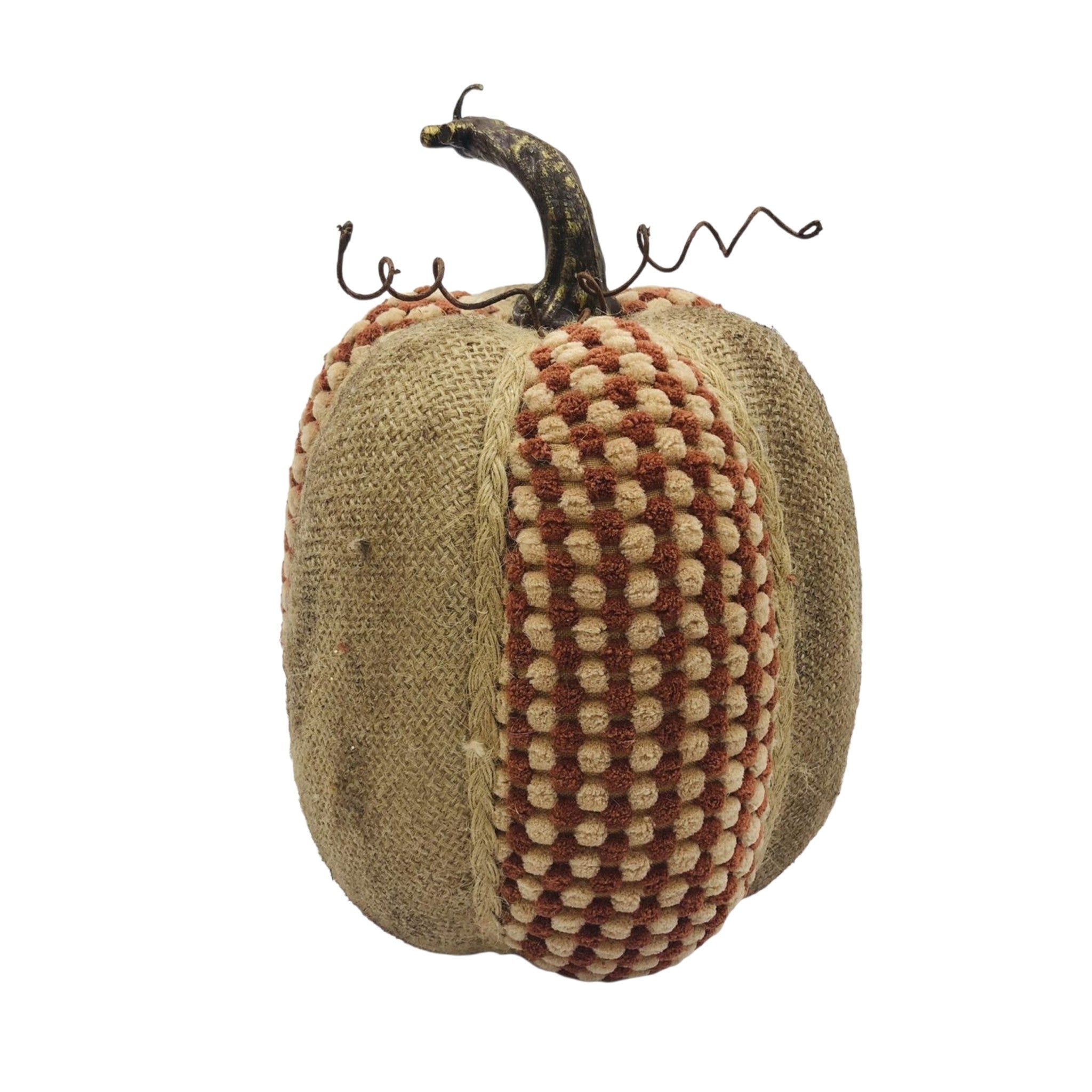 Pumpkin Burlap Brown and Tan 6"