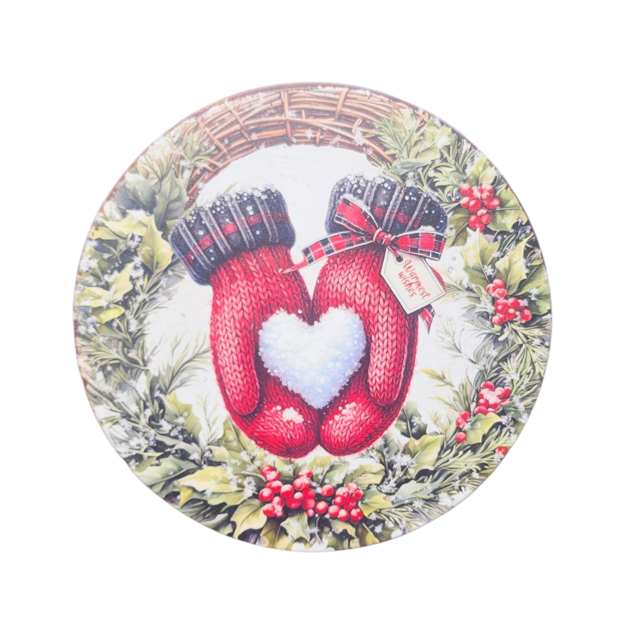 10" Round Sign Mitts Warmest Wishes