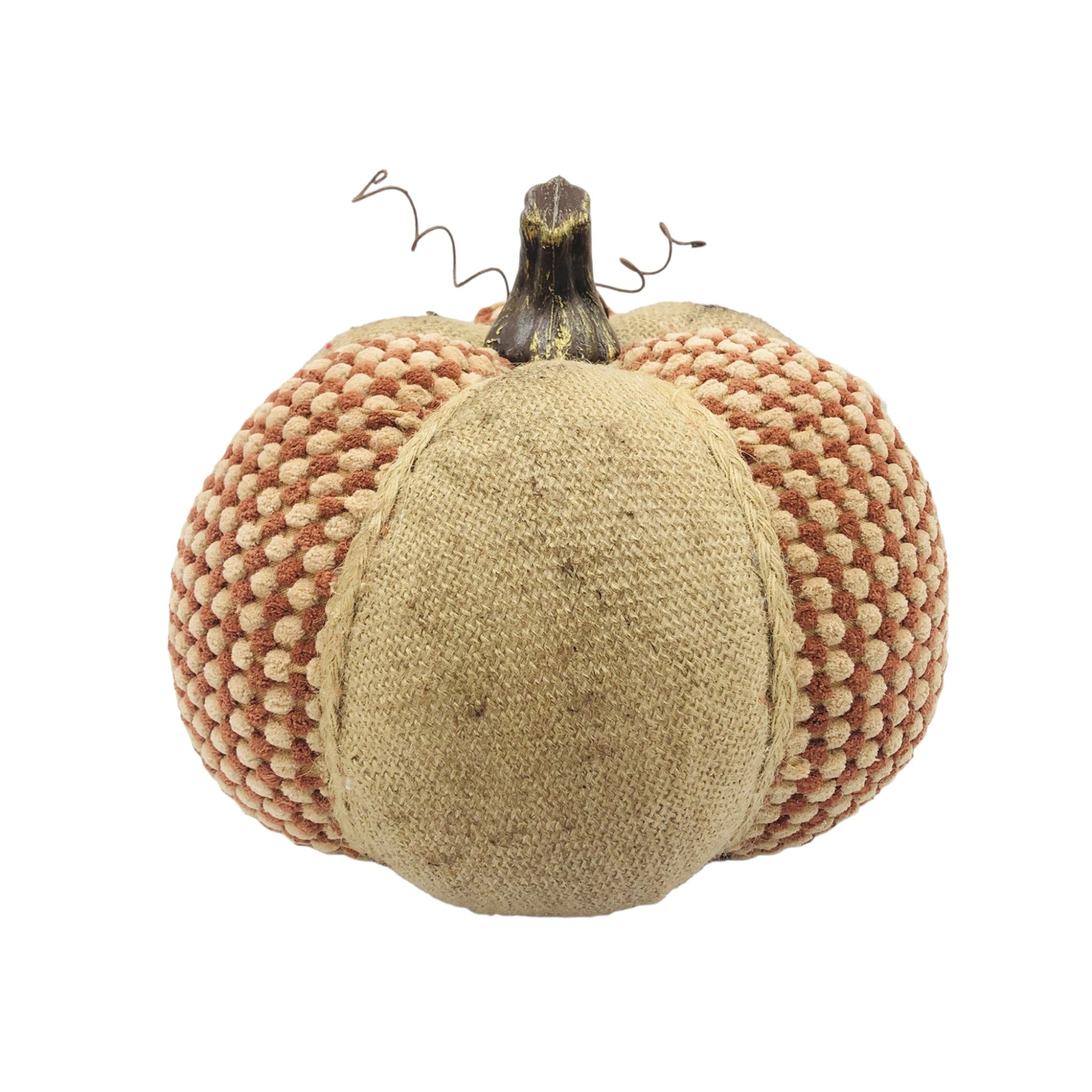 Pumpkin Burlap Orange and Tan 9"