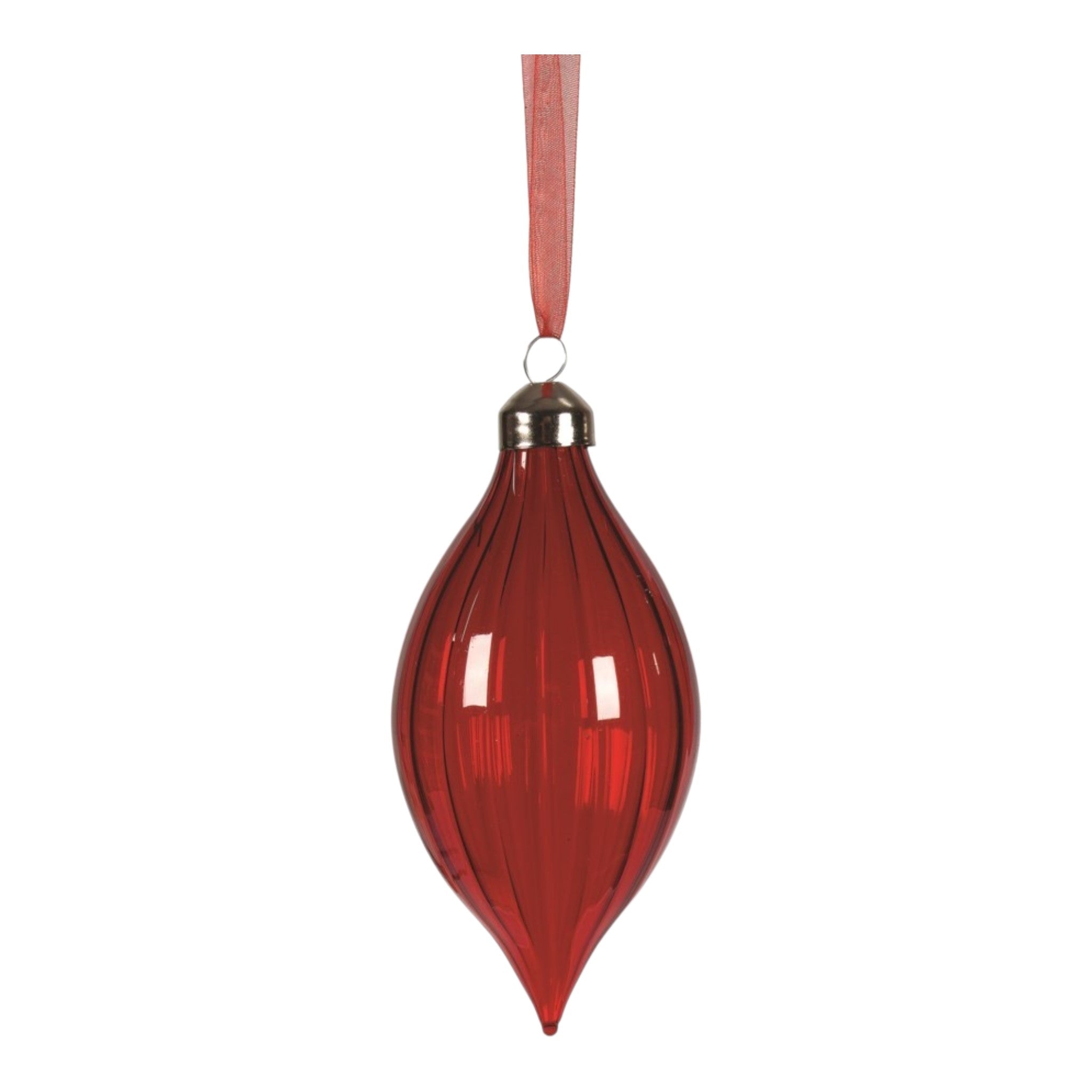 Ornament Clear Red Glass
