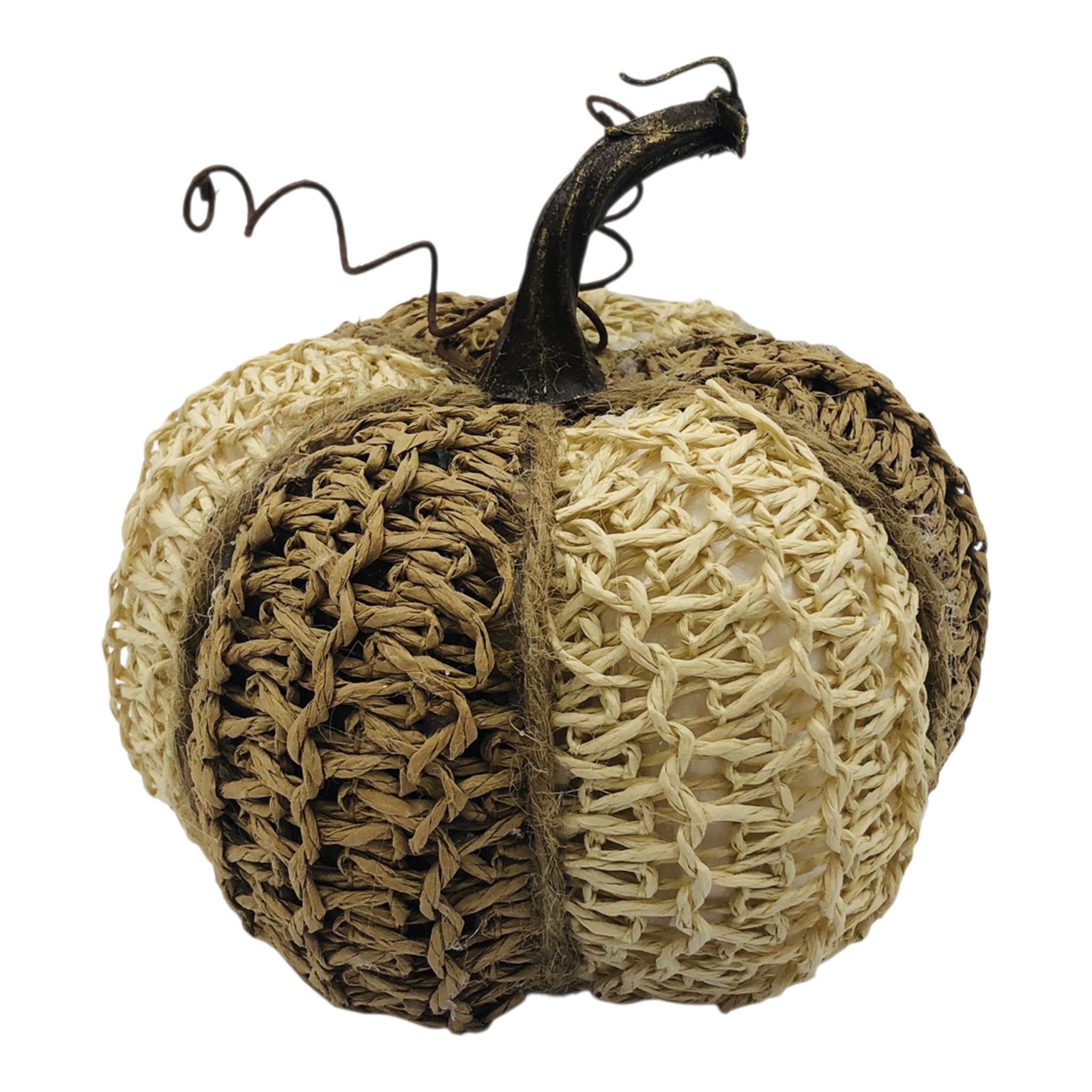 Fall Pumpkin Woven Brown Cream 5"