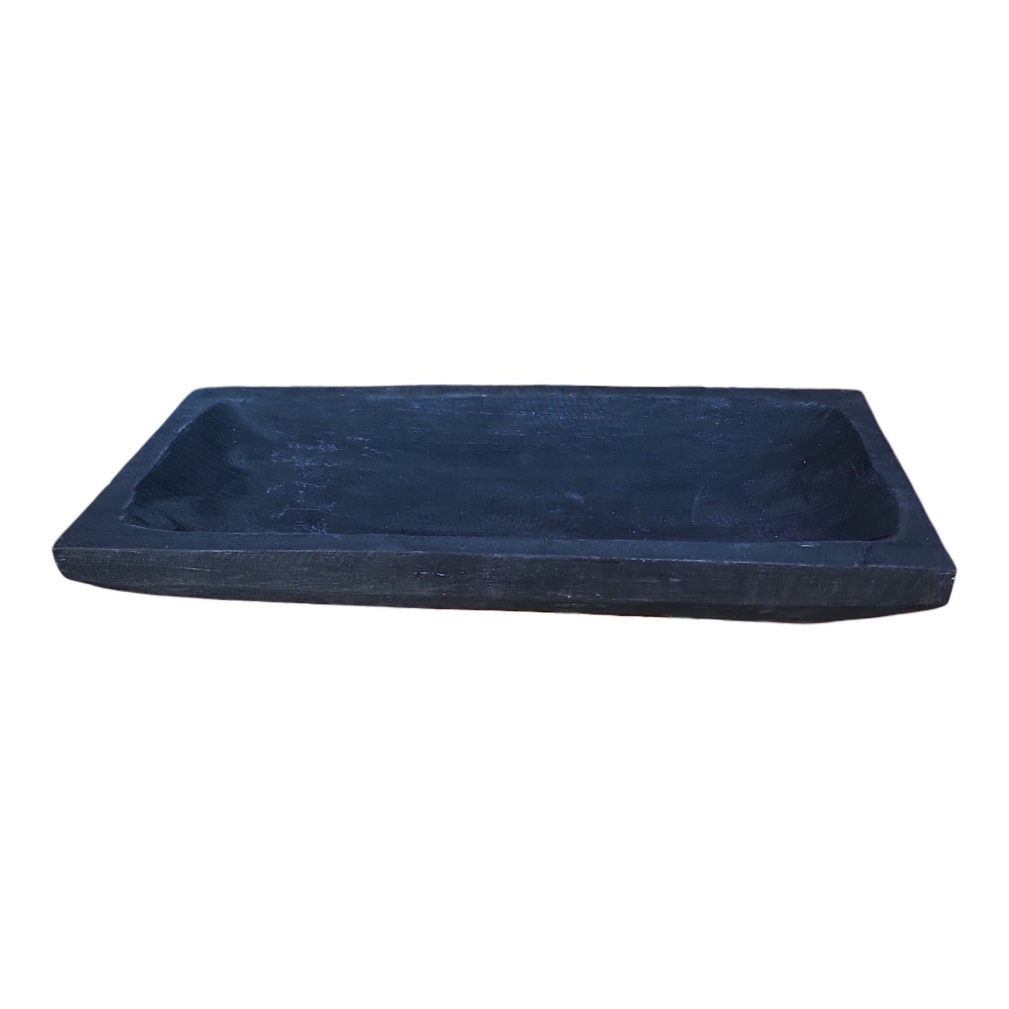 Black Rectangle Wood Tray