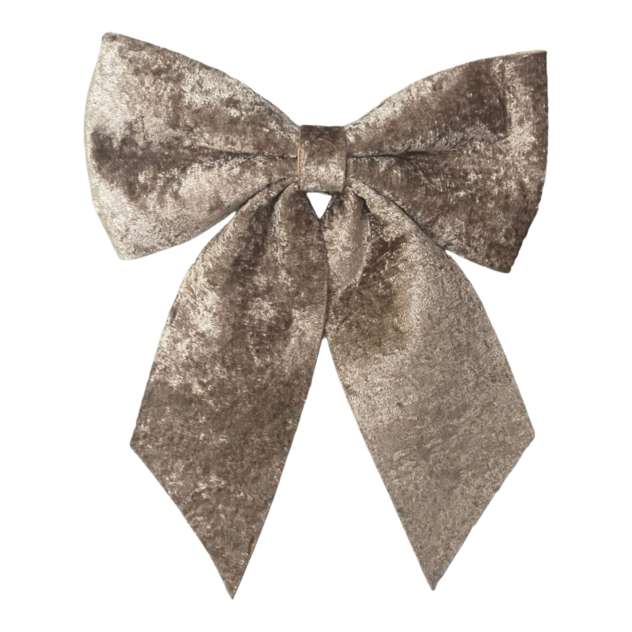 Bow Velvet Champagne w/Clip 7"