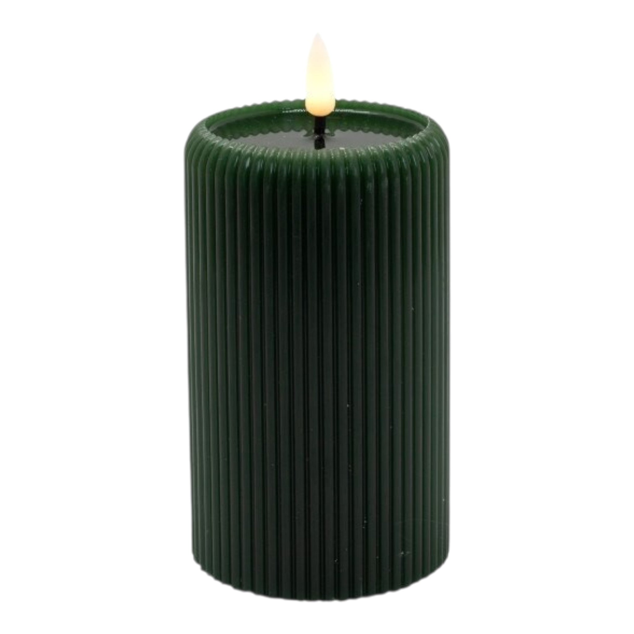 Candle Dark Green Led Flickering Top Melting
