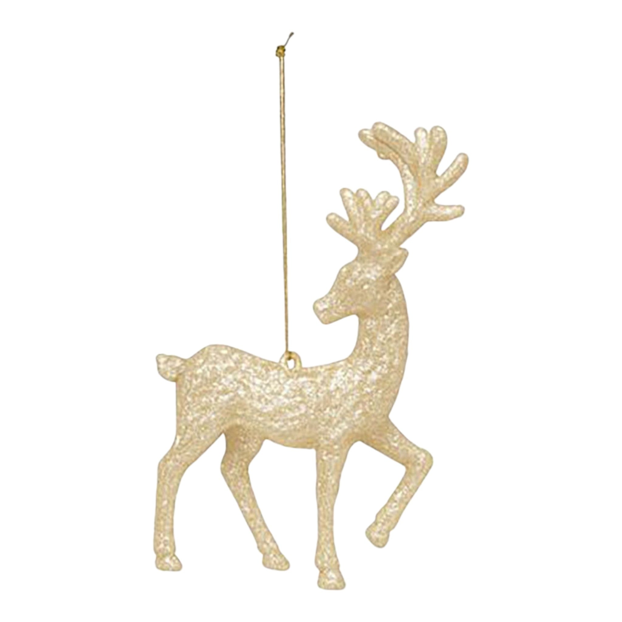 Ornament Deer Gold Glitter Standing 5.7"