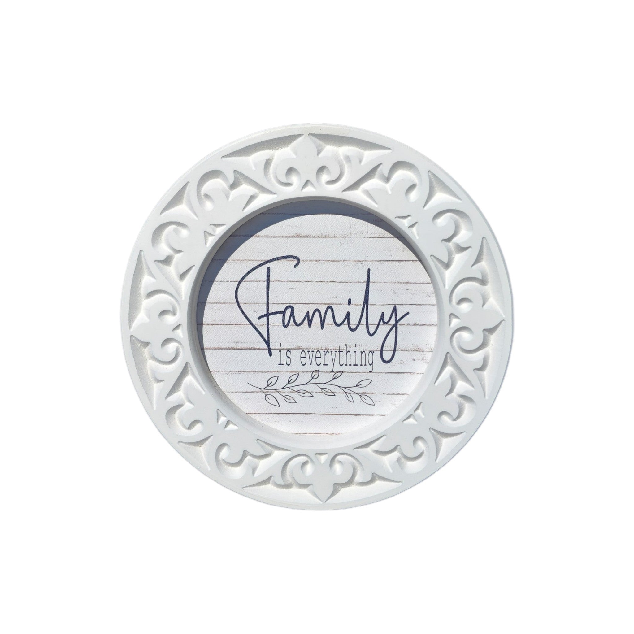 8" Round Engraved Framed Sign | Family Is Everything