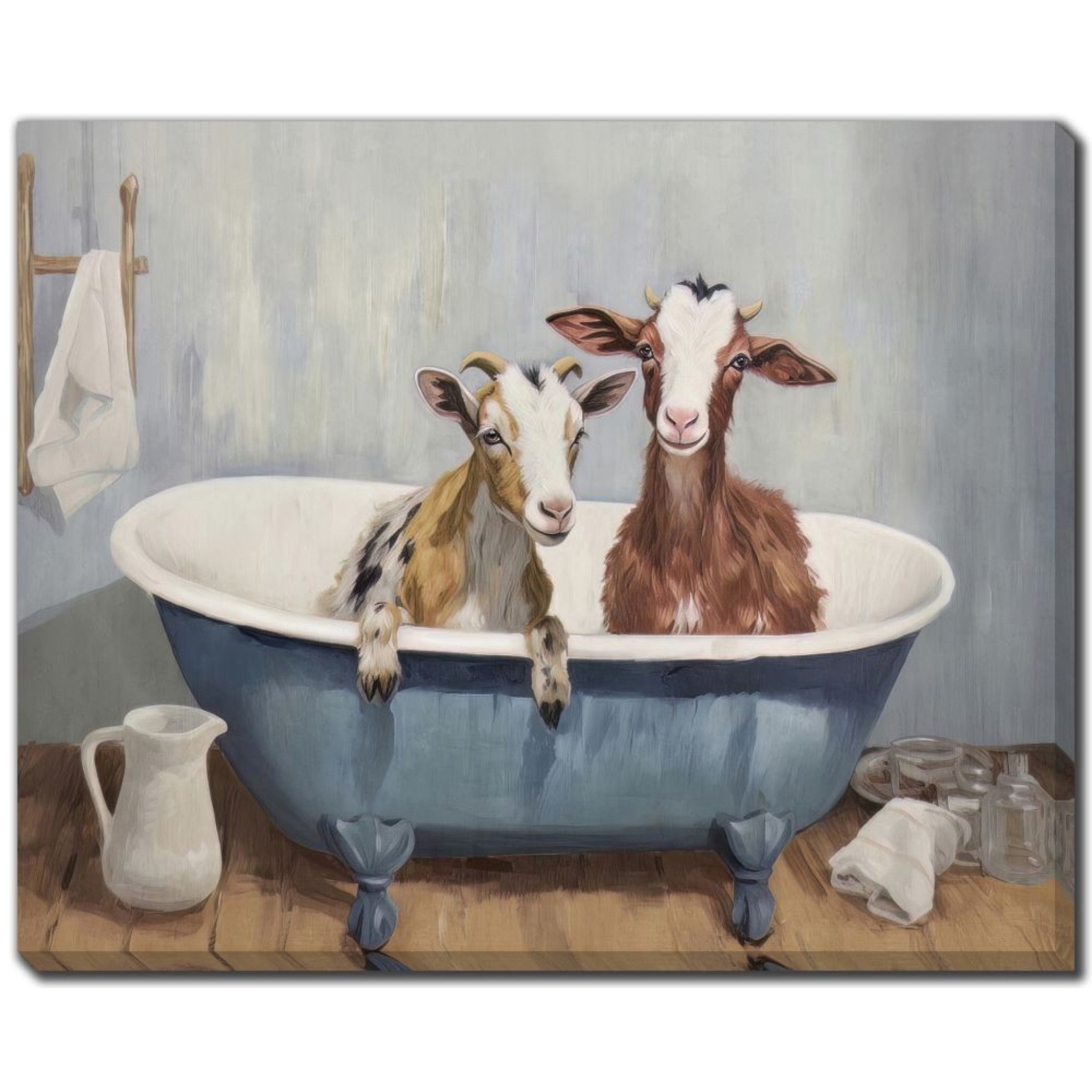 Bathtub Goats I - 30"L x 24"H