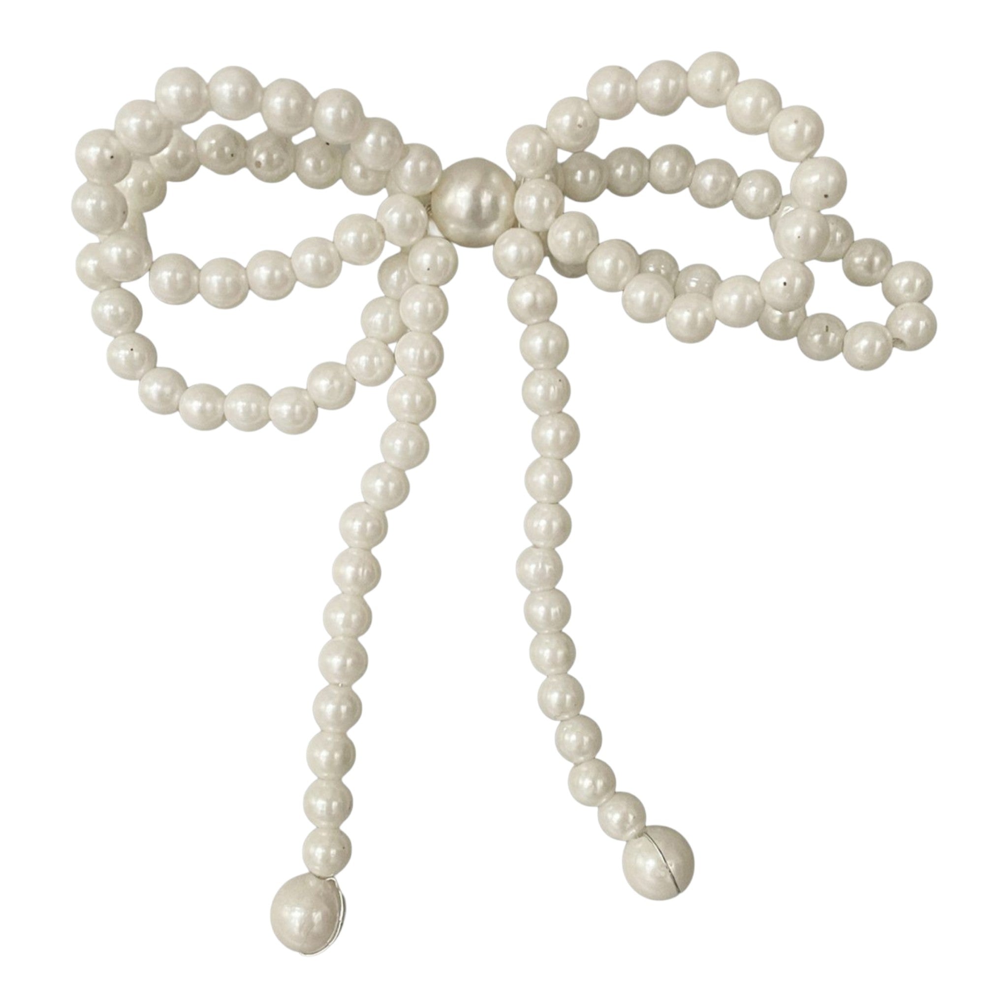 Bow White Pearls Knot 5"