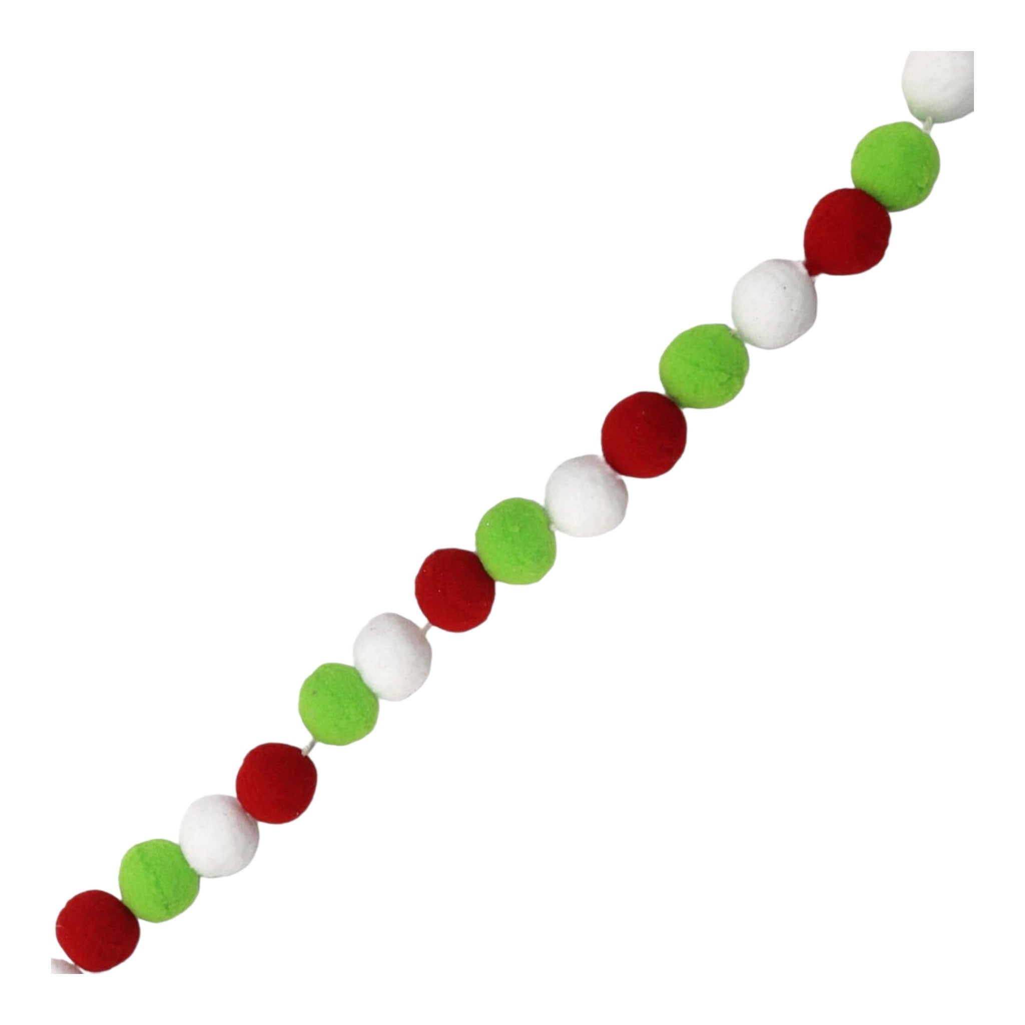 Garland Balls Elf/Grinch Red/White/Green Wool 47"
