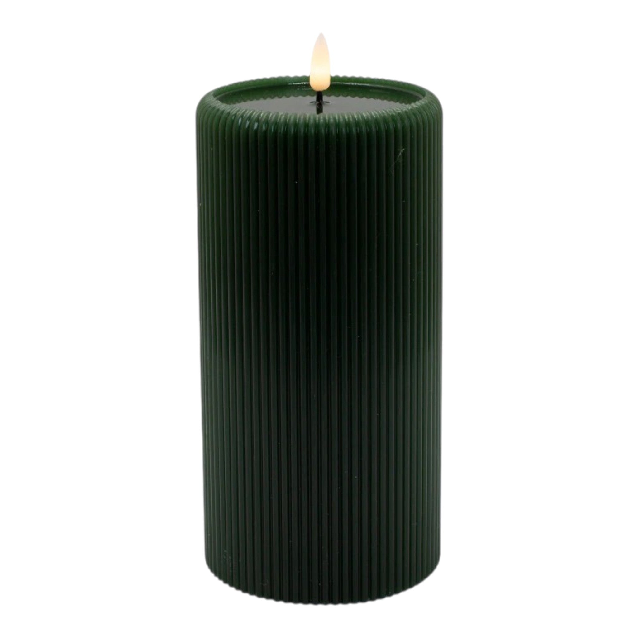 Candle Dark Green Led Flickering Concave Stripe