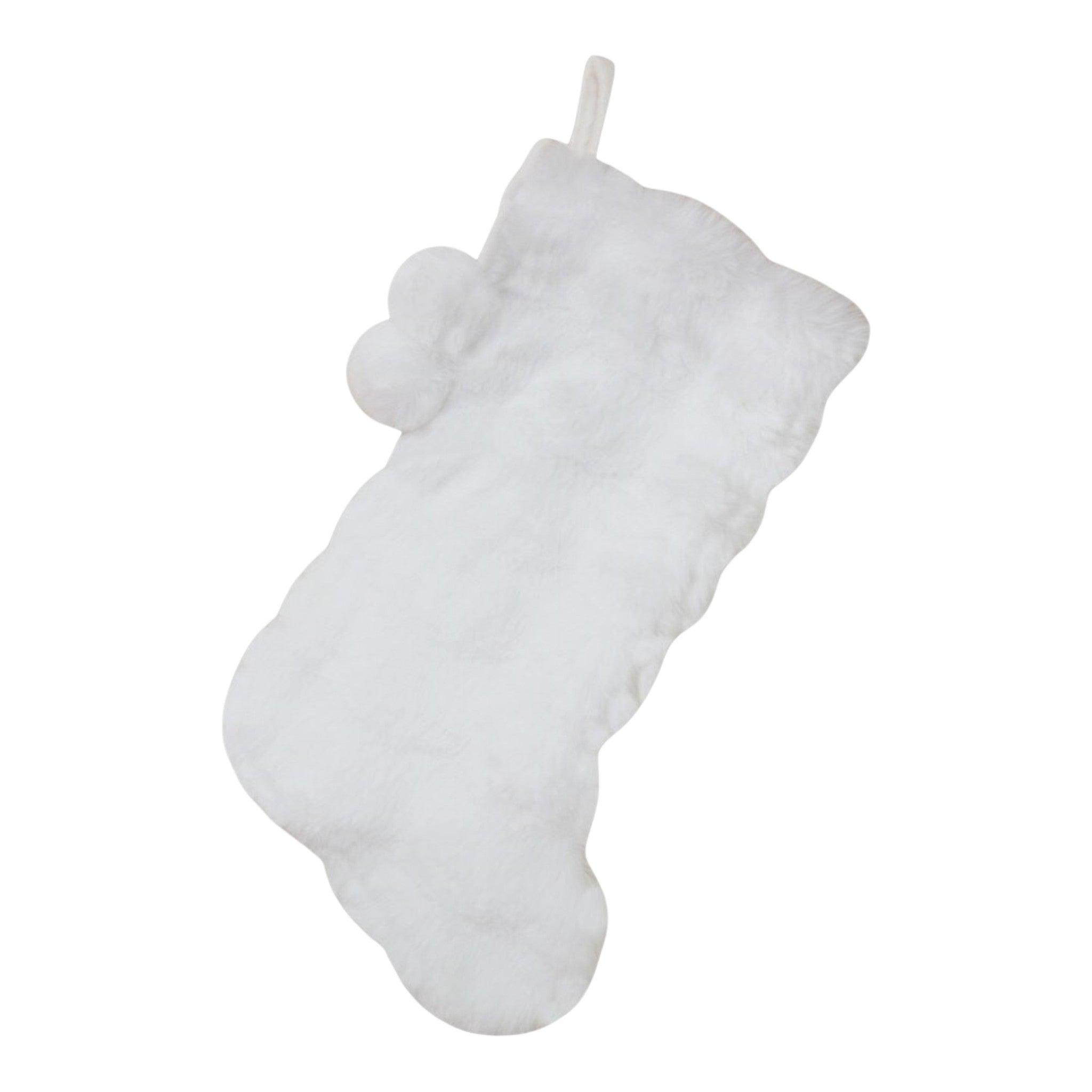 Stocking Deluxe White Faux Fur 20.5"