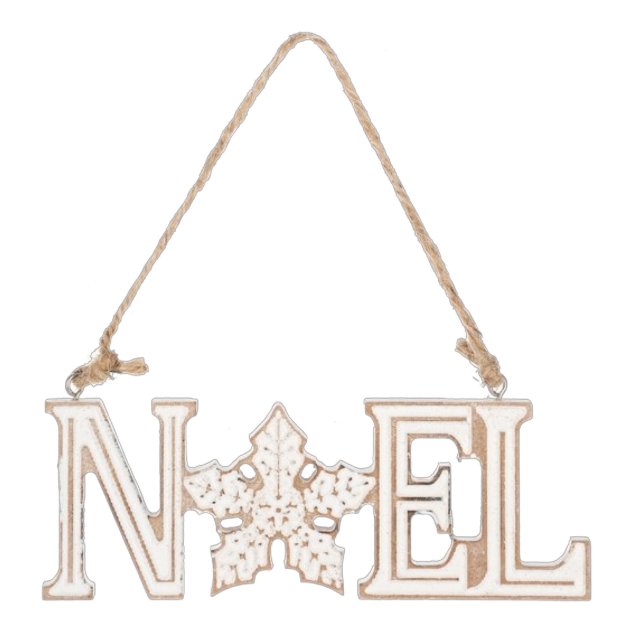 Ornament Snowflake Craved Noel 7" W. x 1/2" D. x 2 3/4" H.
