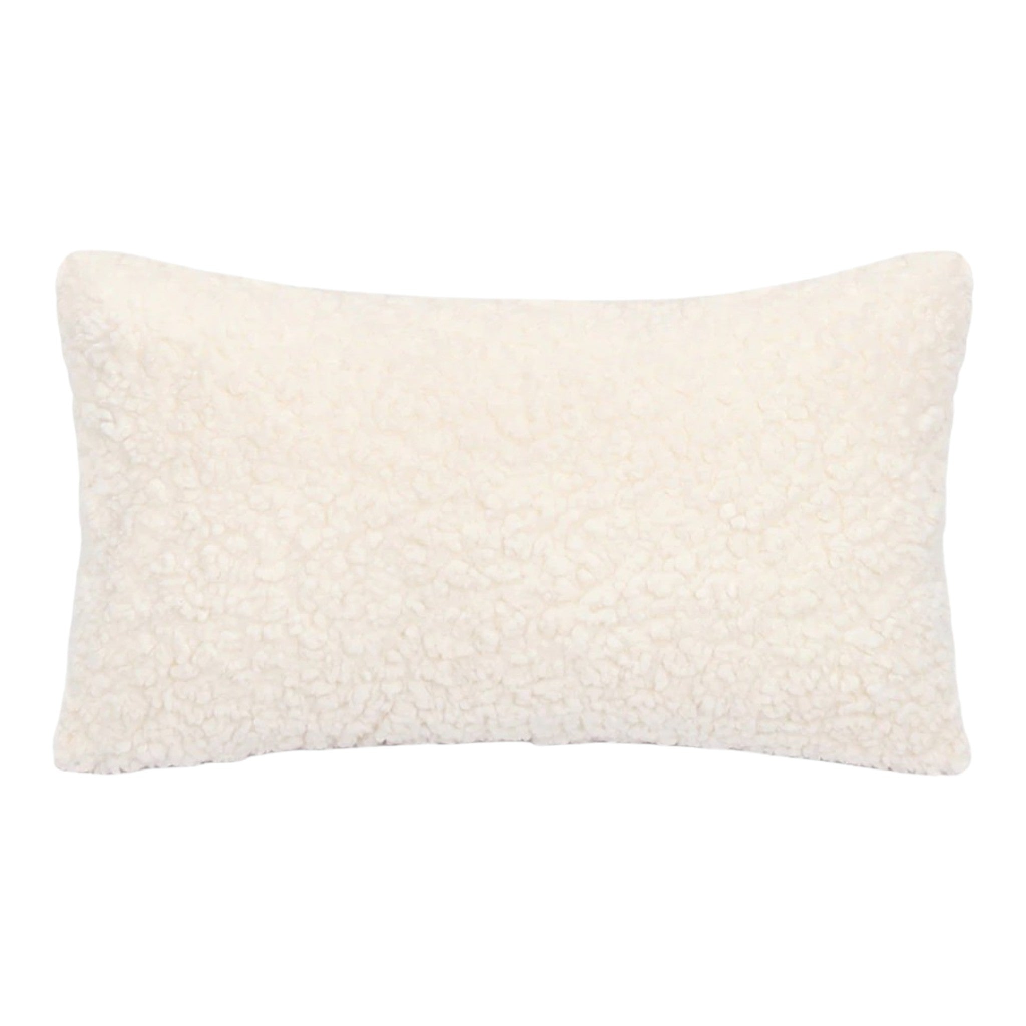 Cushion Faux Fur Curly White 20"x12"