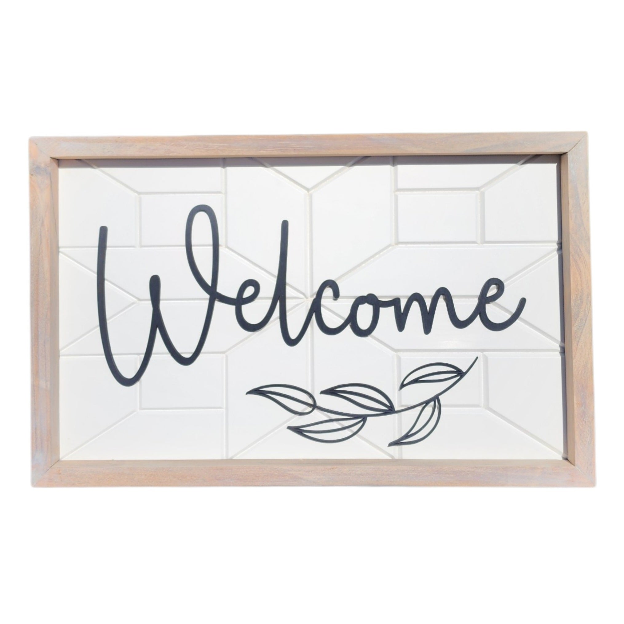 13x20.5 Framed Mosaic Welcome
