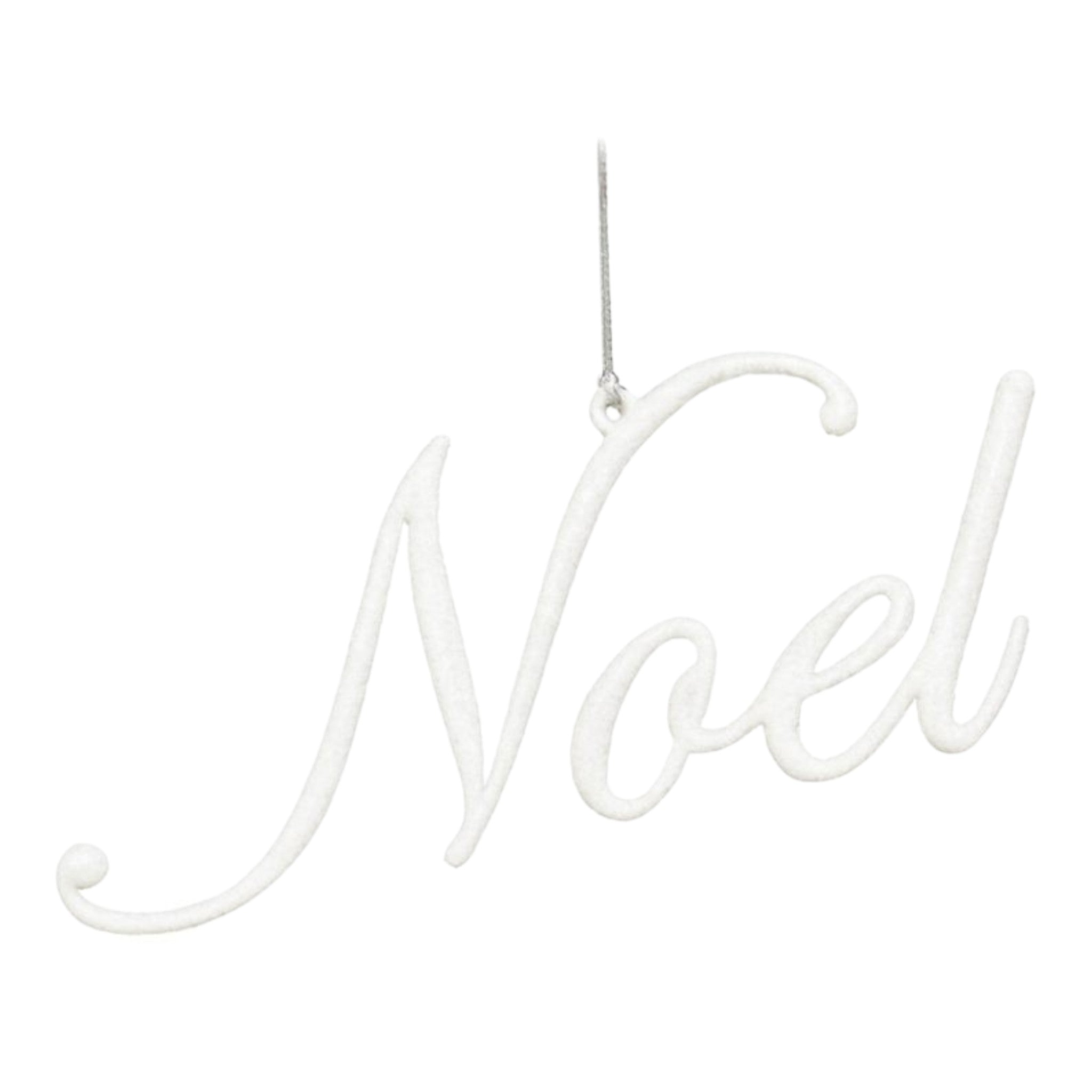 Ornament Noel White Ice Glitter 6.1"