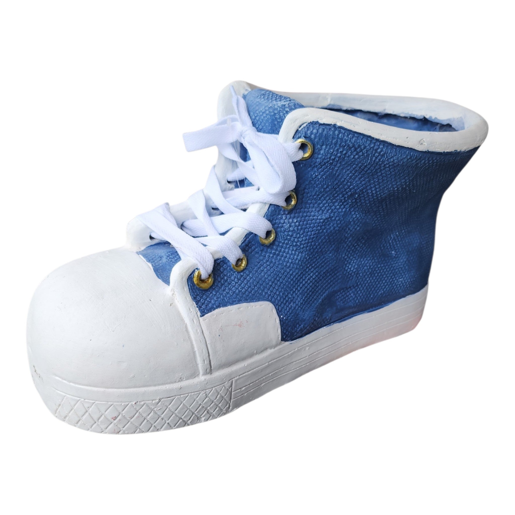 Large Blue Shoe Pot