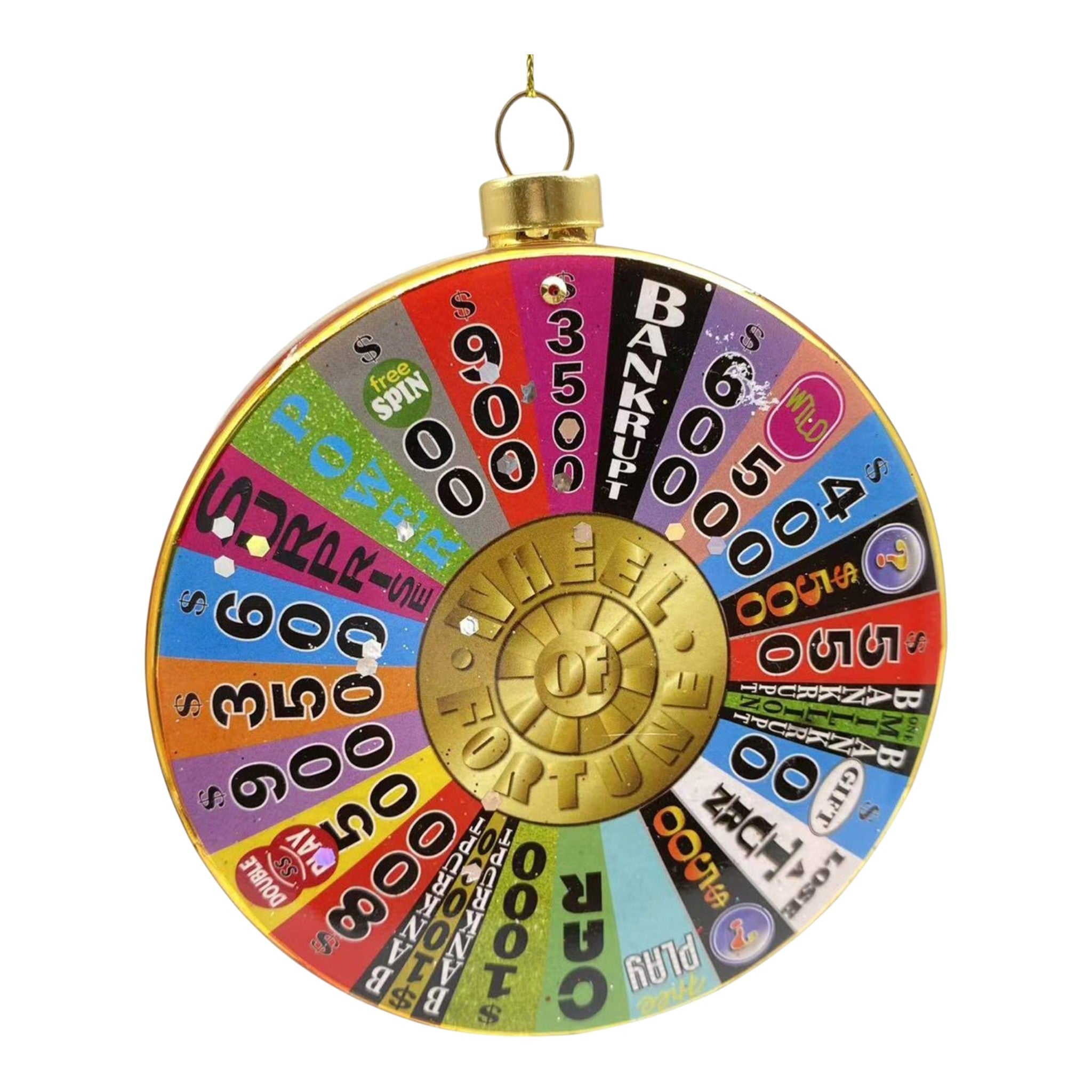 Ornament Glass Traditional Spinning Wheel 5"