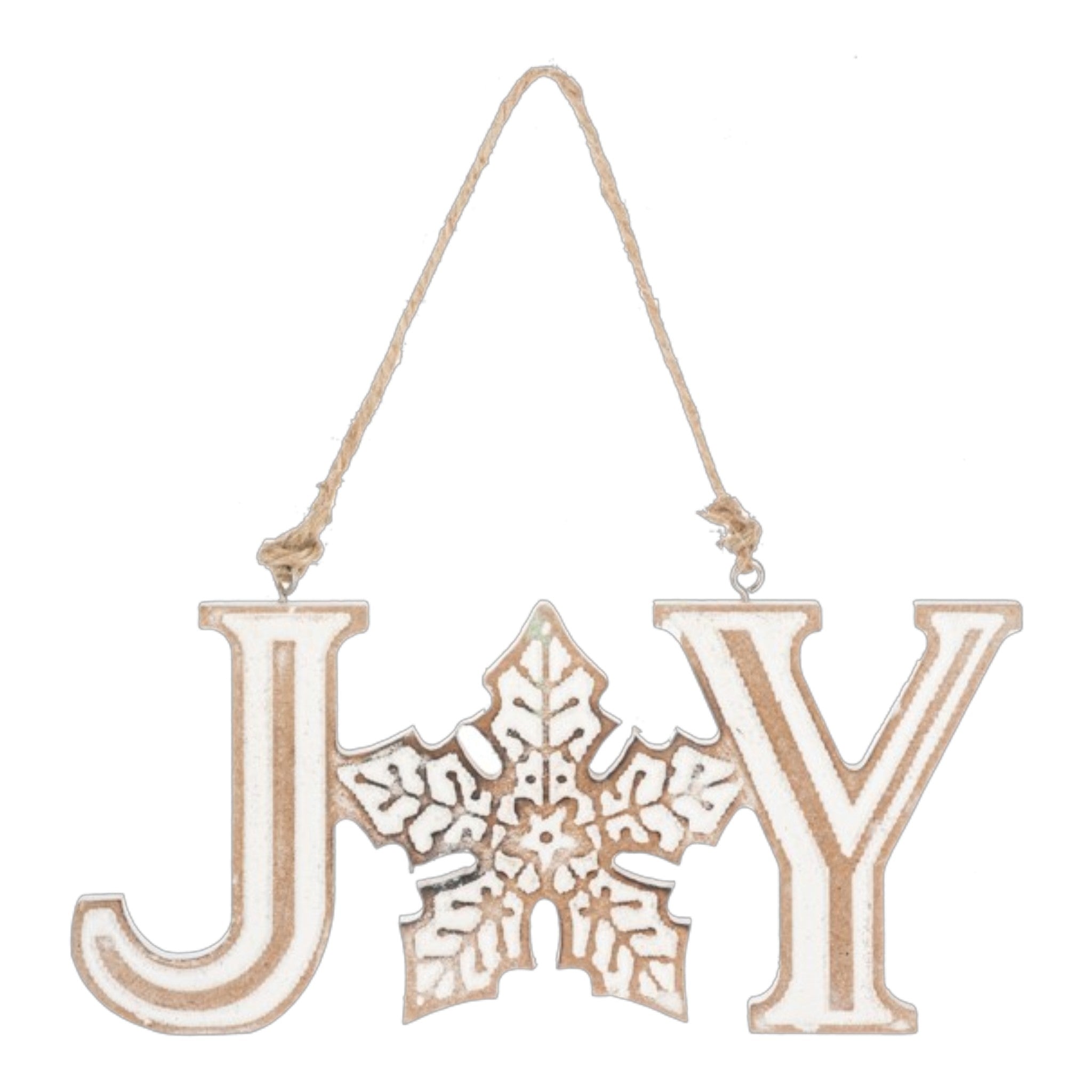 Ornament Snowflake Craved Joy 7" W. x 1/2" D. x 2 3/4" H.