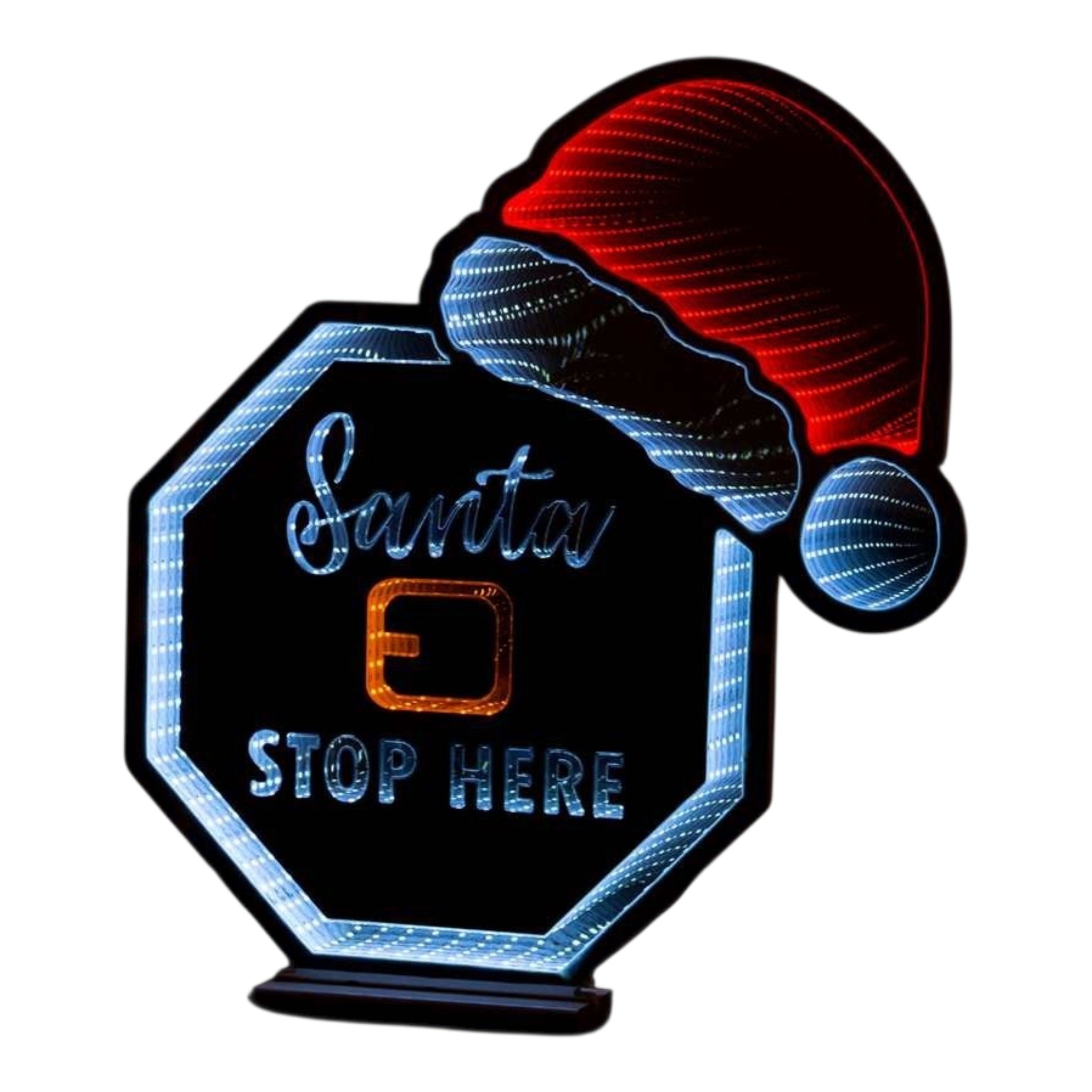 Santa Stop Here with Hat Infinity Light 24"
