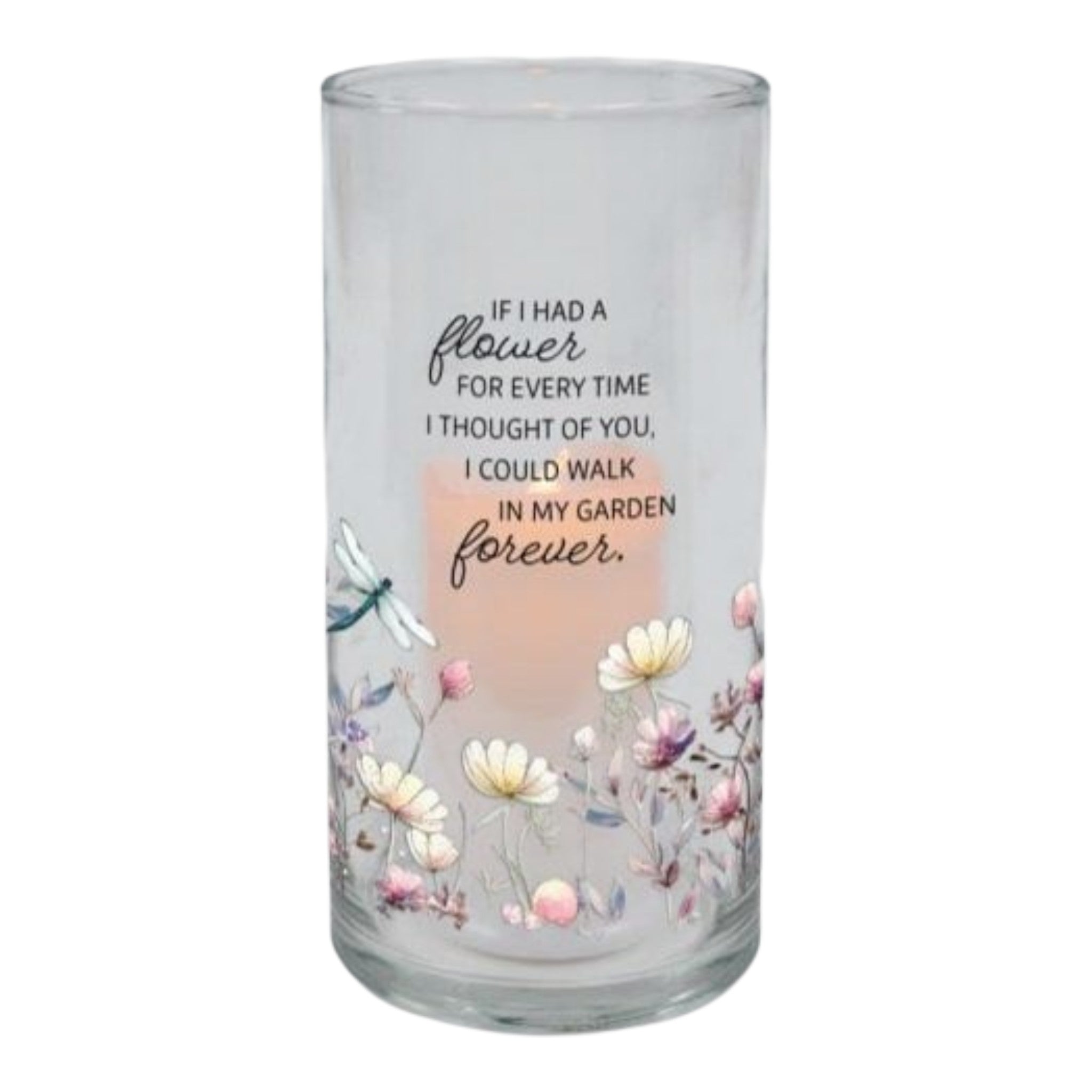 Candle Hurricane Holder - Flower Garden