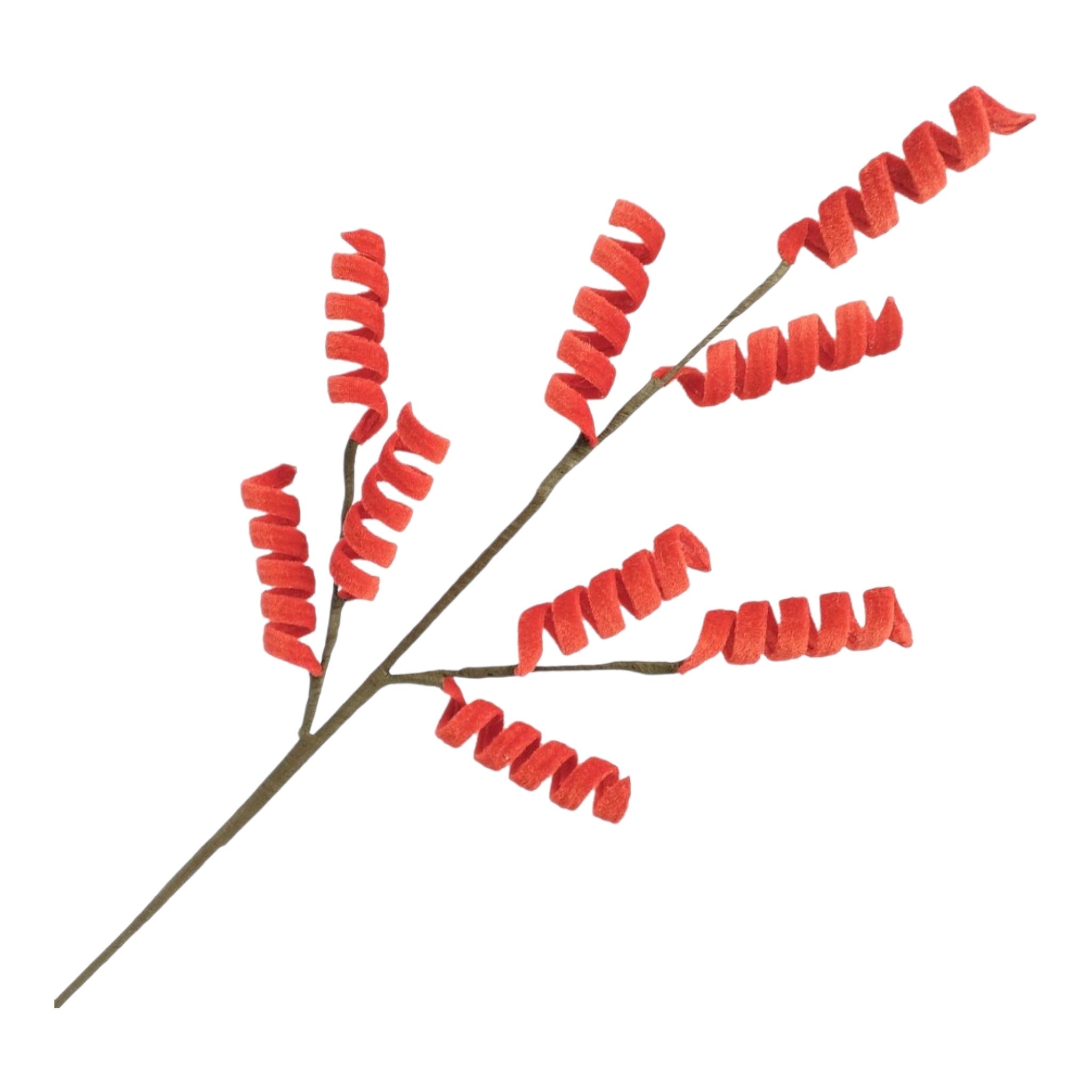 Spray Fabric Curls x 9 Branch Red 29"