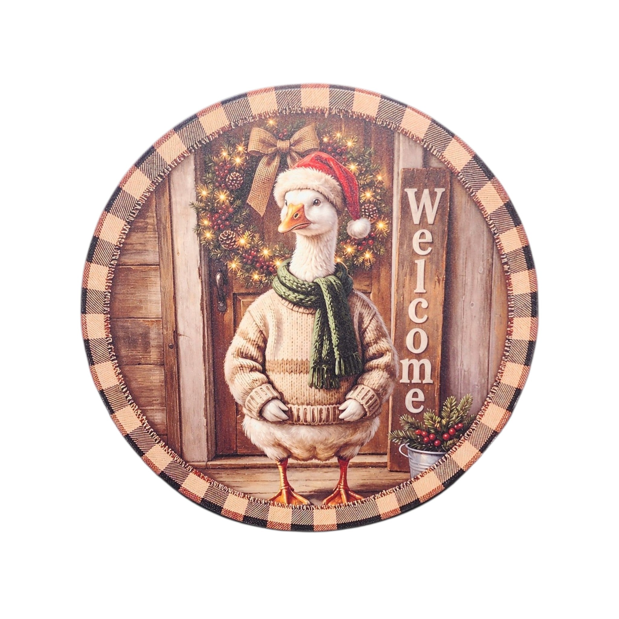 10" Round Sign Goose Welcome
