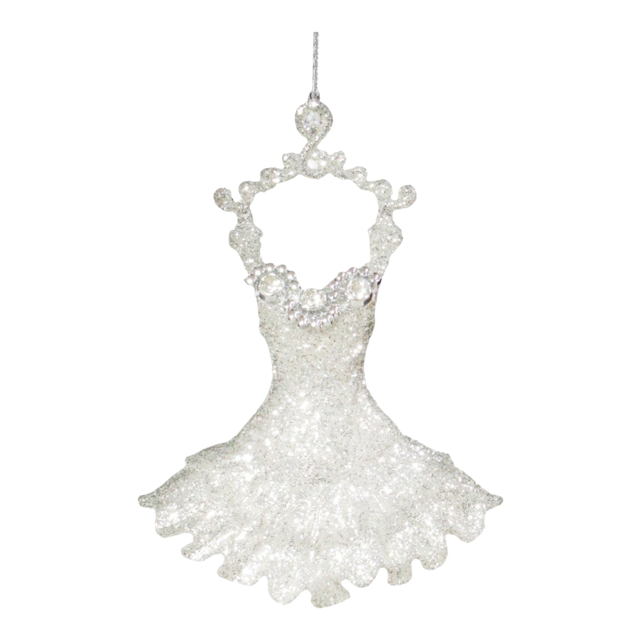 Ornament Tutu Silver w/Coat Hanger 5.1"