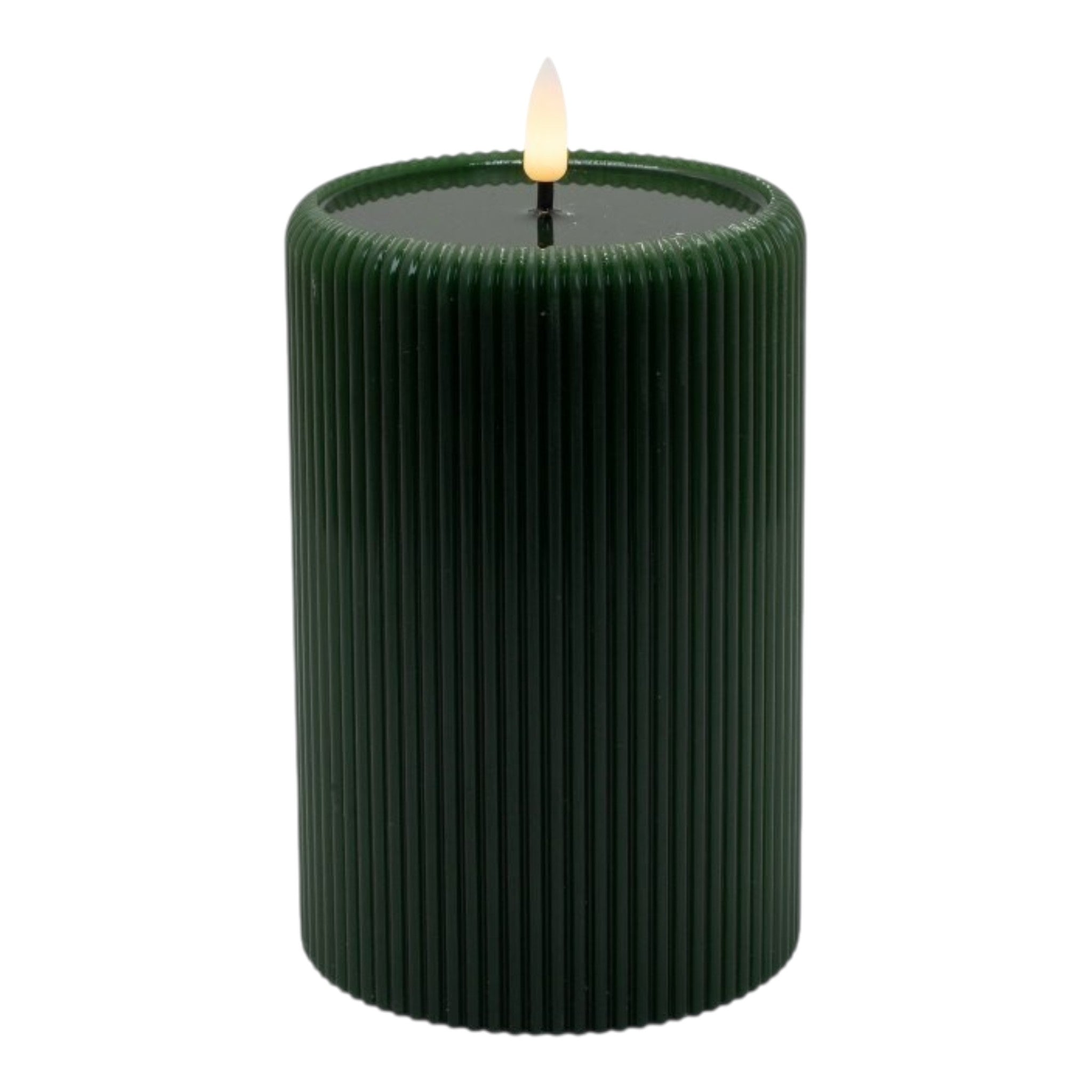 Candle Dark Green Led Flickering Concave Stripe