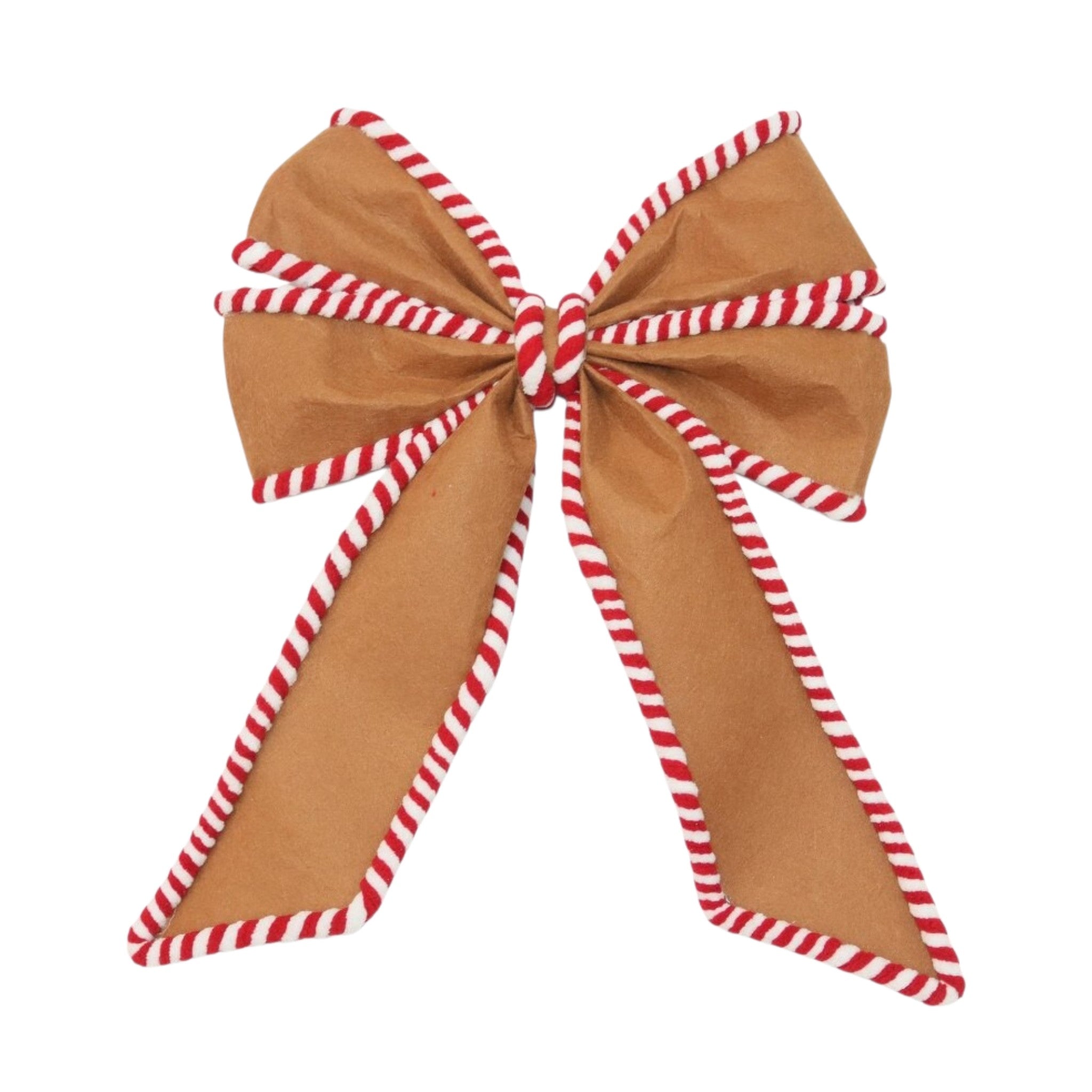 Gingerbread Felt Bow Red & White 11"x14"
