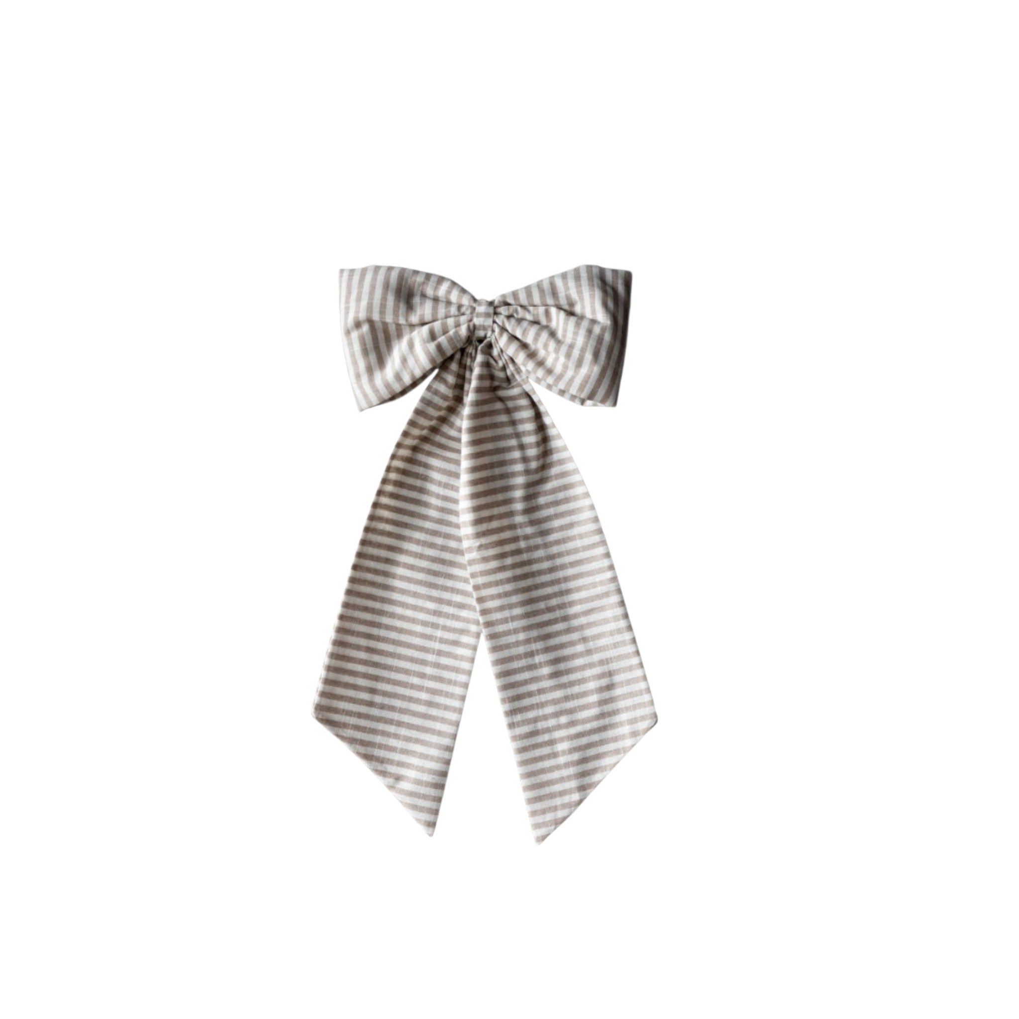 Bow Striped Beige Sand Fabric Large 12"x22"