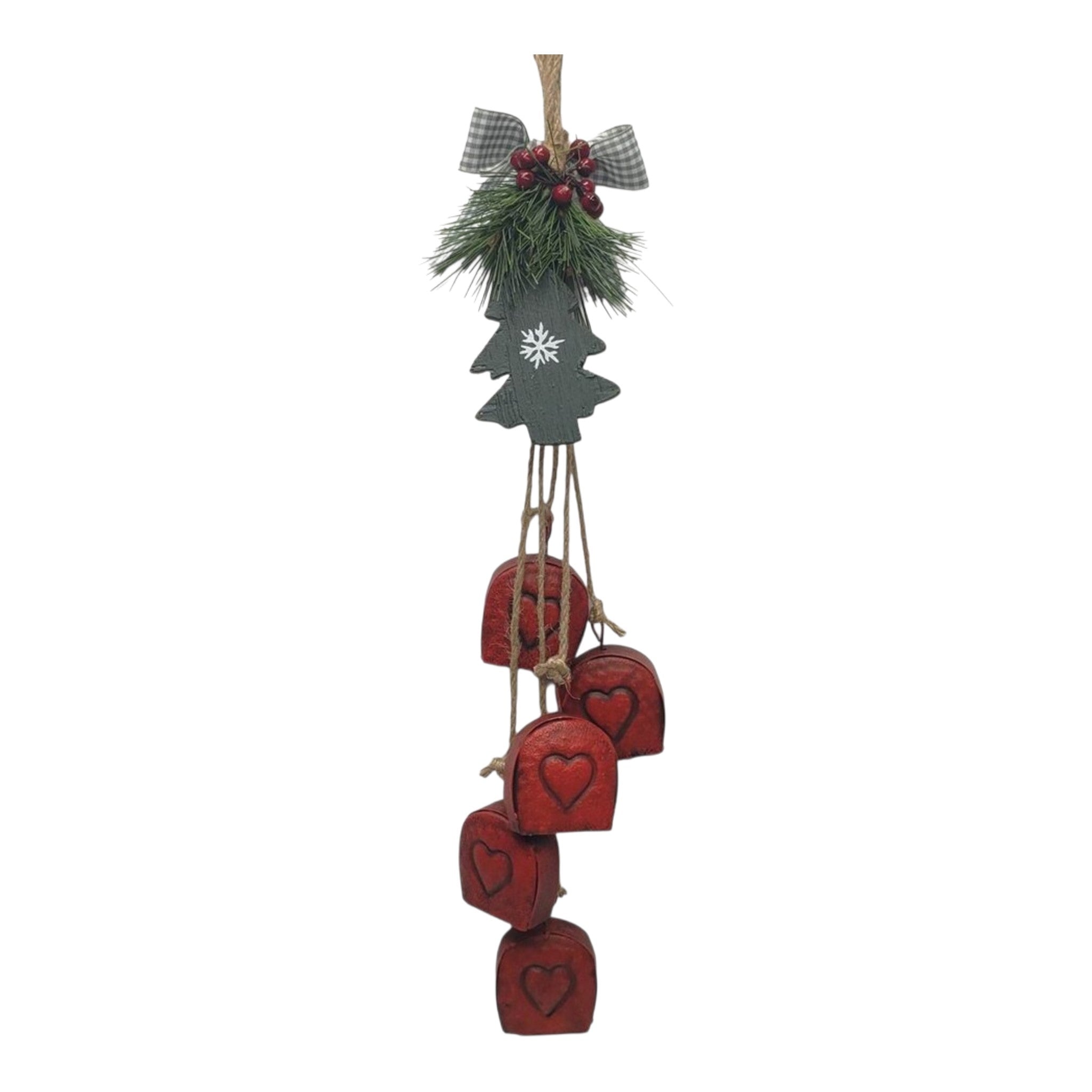 CowBell Metal Heart Accent Jute 16"