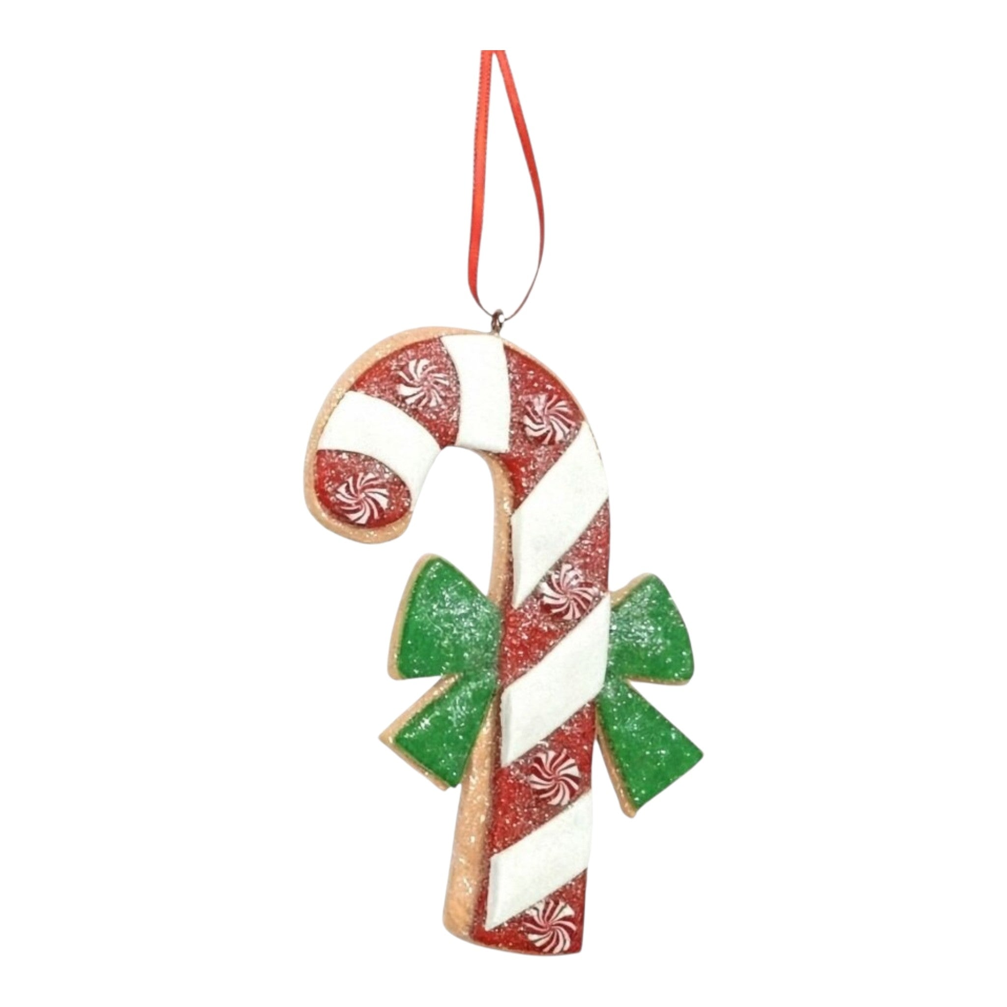 Ornament Candy Cane White Striped 2.5"x4.5"