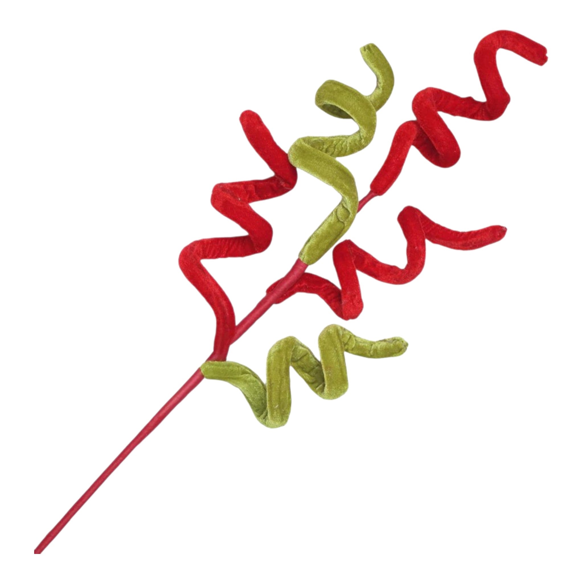 Spray Curly Velvet Red Lime 23"x5"