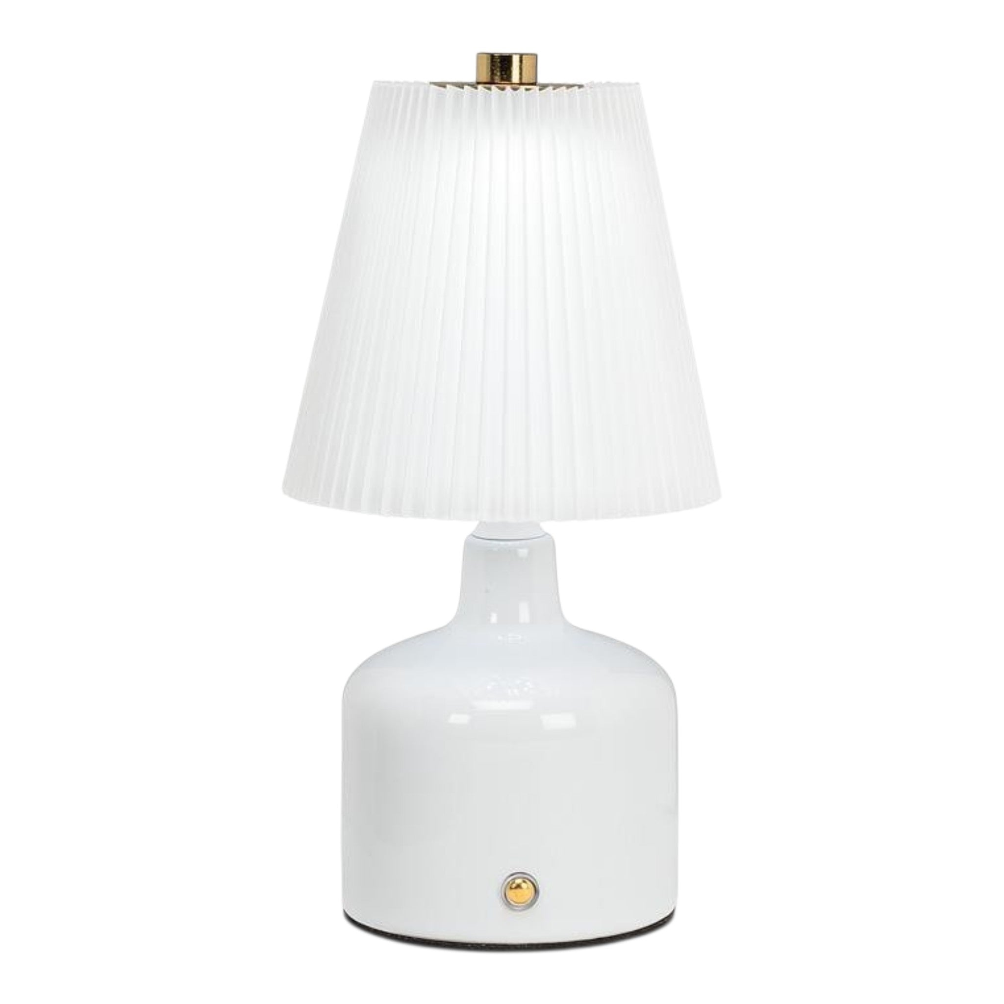 LED Lamp w/Pleated Shade 8.5" White