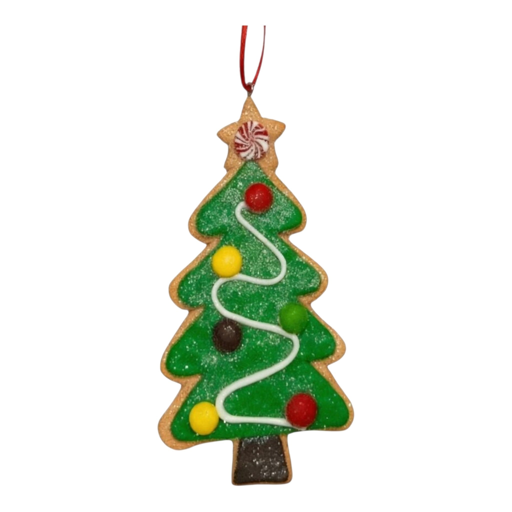 Ornament Tree Red Iced Star 2.5"x4.5"