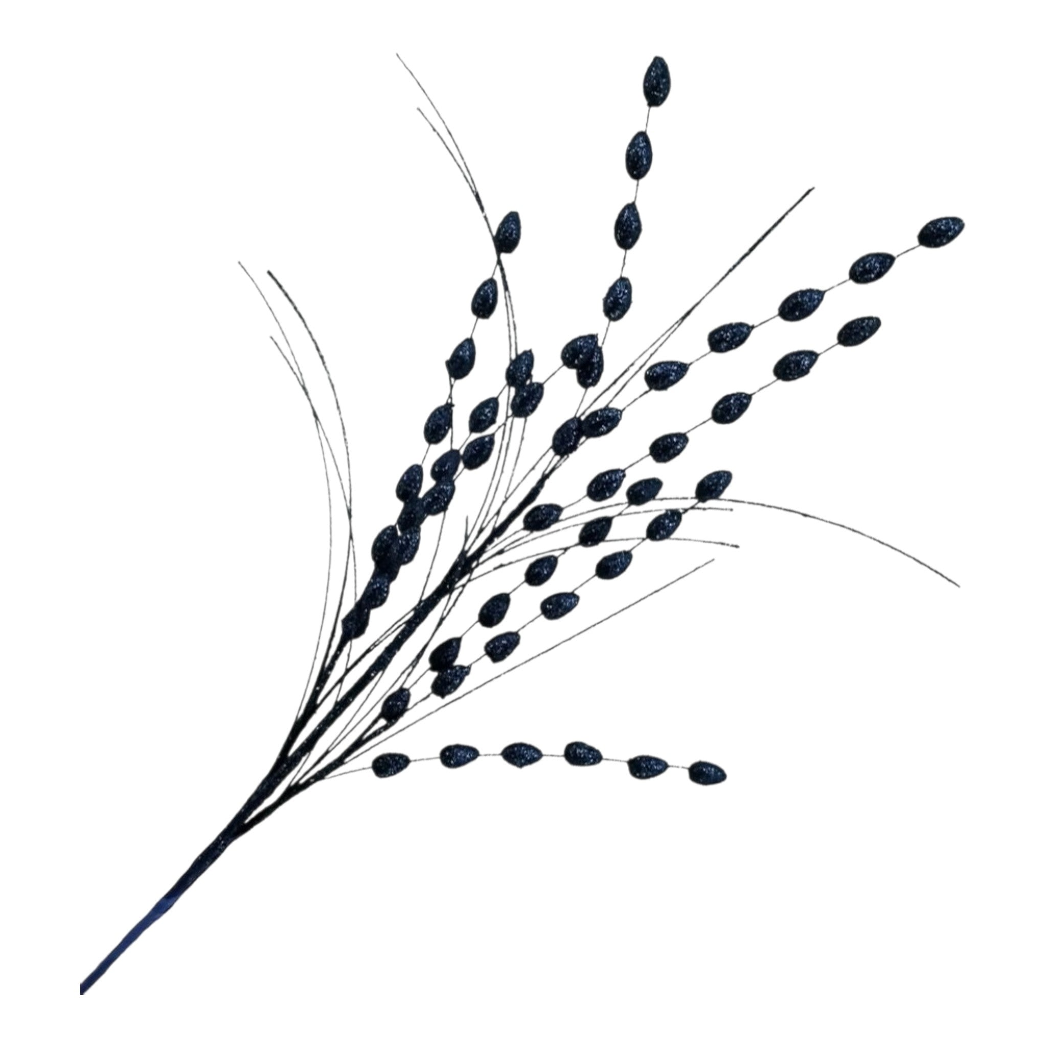 Spray Berry Grass Navy Blue 28"