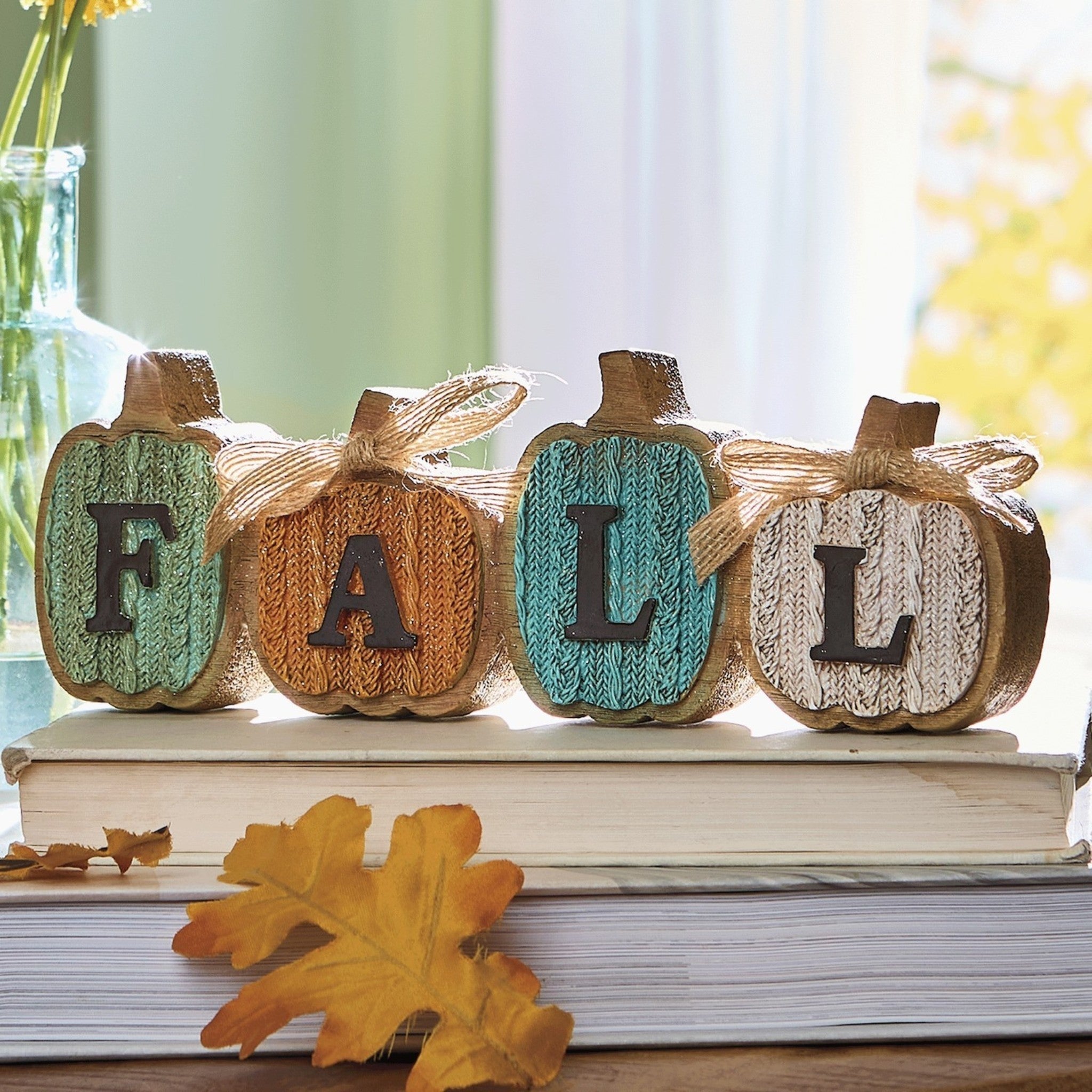 Resin Fall Harvest With Bows and Pumpkins- 10"