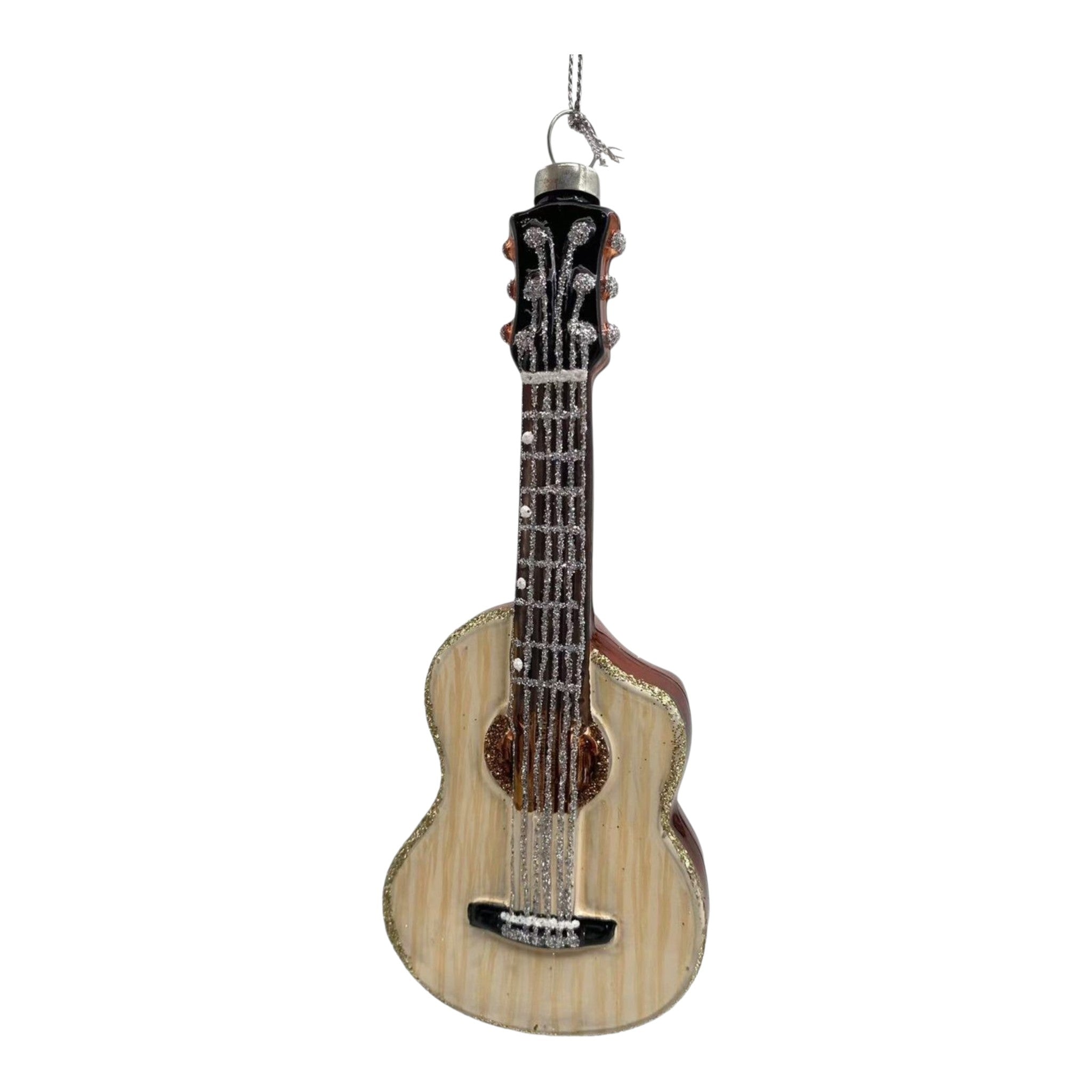 Ornament Glass Acoustic Guitar Brown and Black 6"
