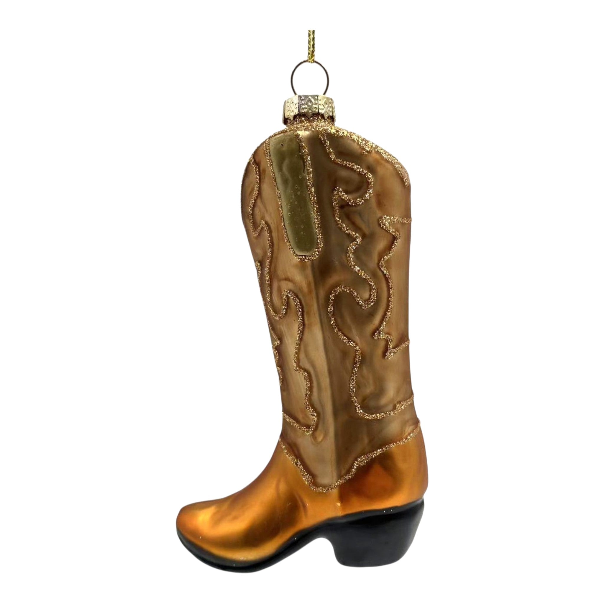 Ornament Glass Cowboy Boot 5"